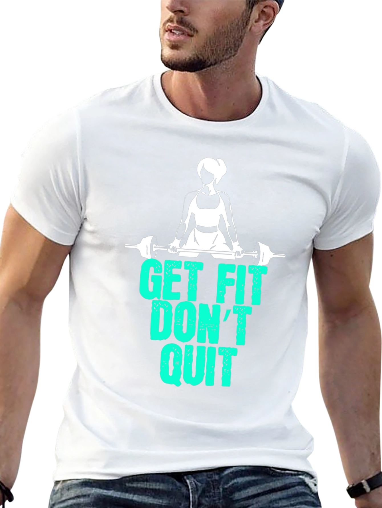 Get Fit Dont Quit Graphic T-Shirt - Black