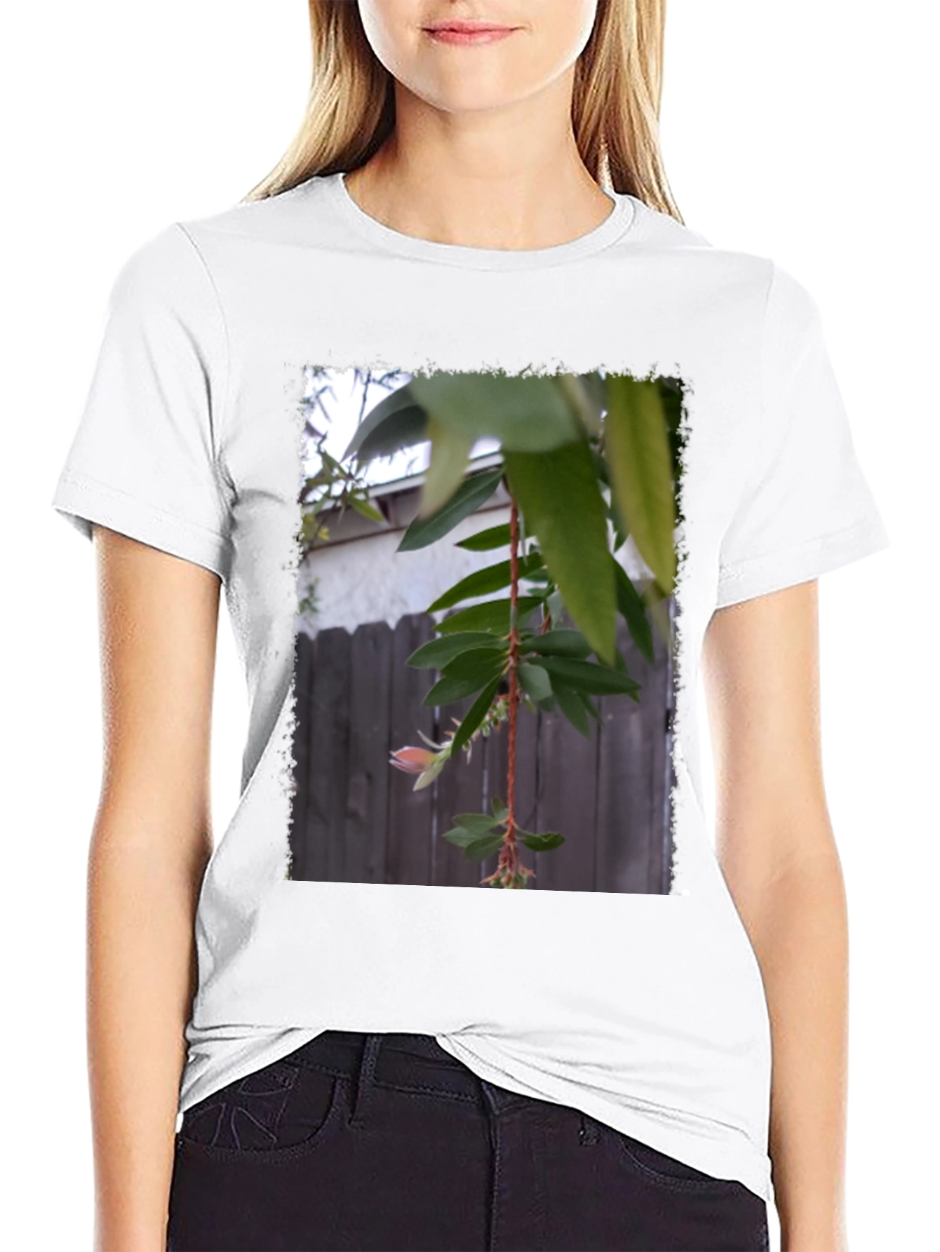 Botanical Print Black T-Shirt