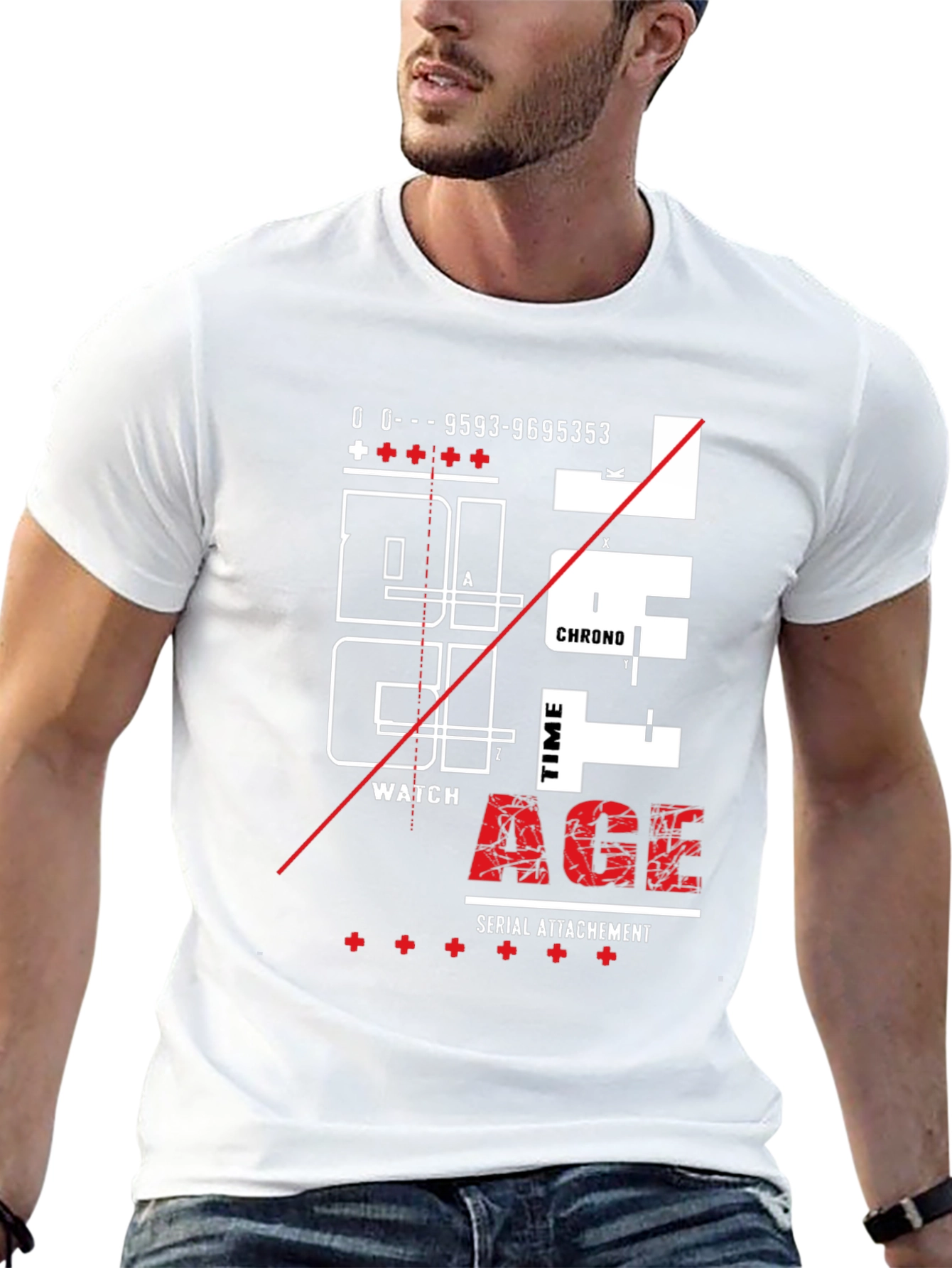Abstract Design Graphic Print Black T-Shirt