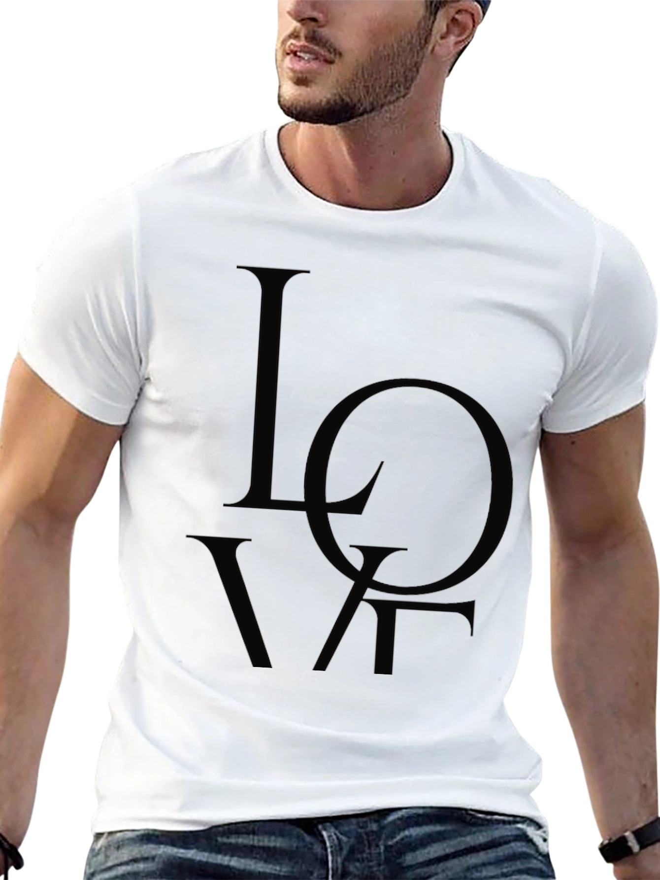 LOVE Graphic Tee - Mens Casual Black T-Shirt