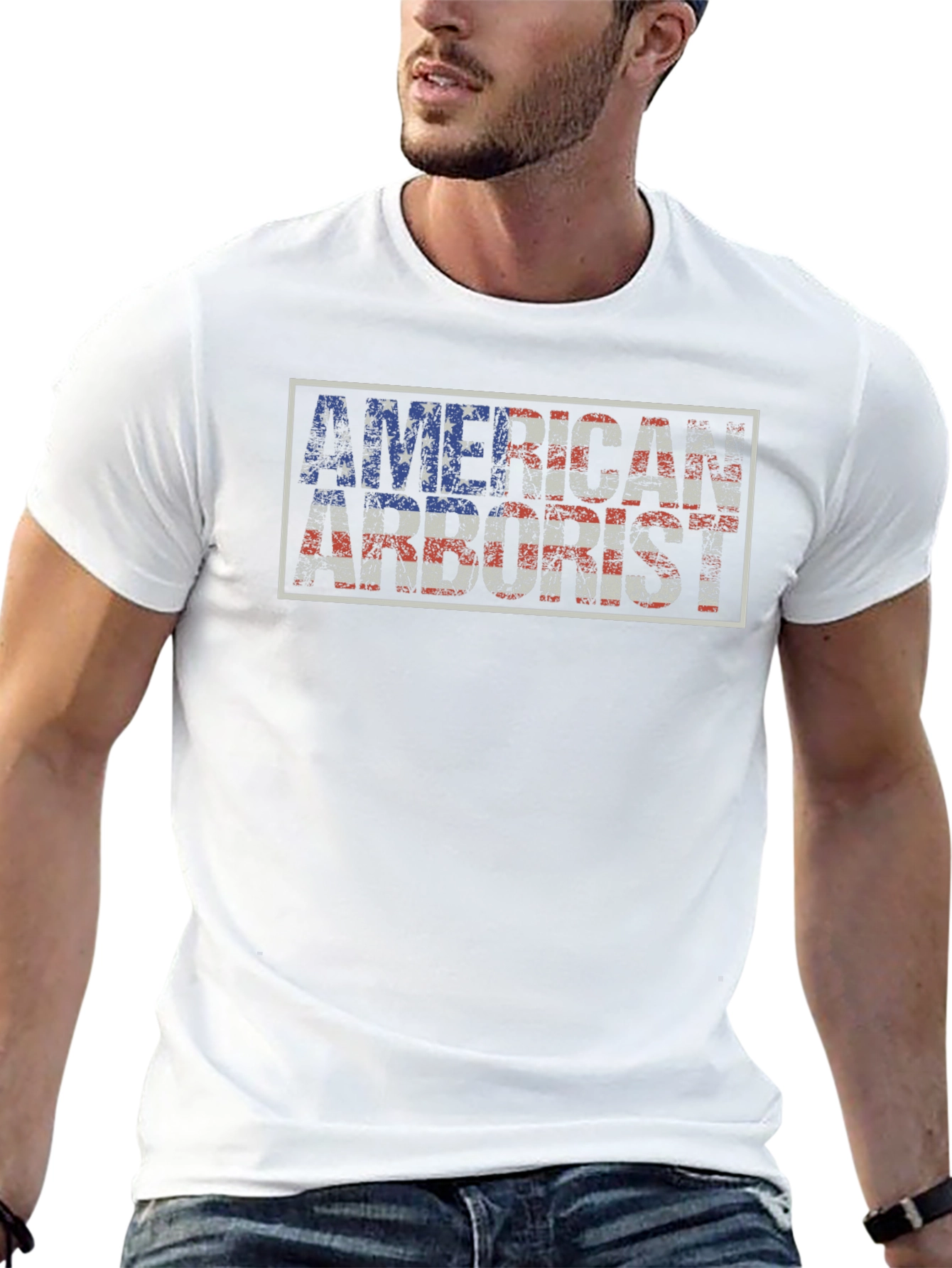 American Arborist T-Shirt - Tree Surgeon USA Flag