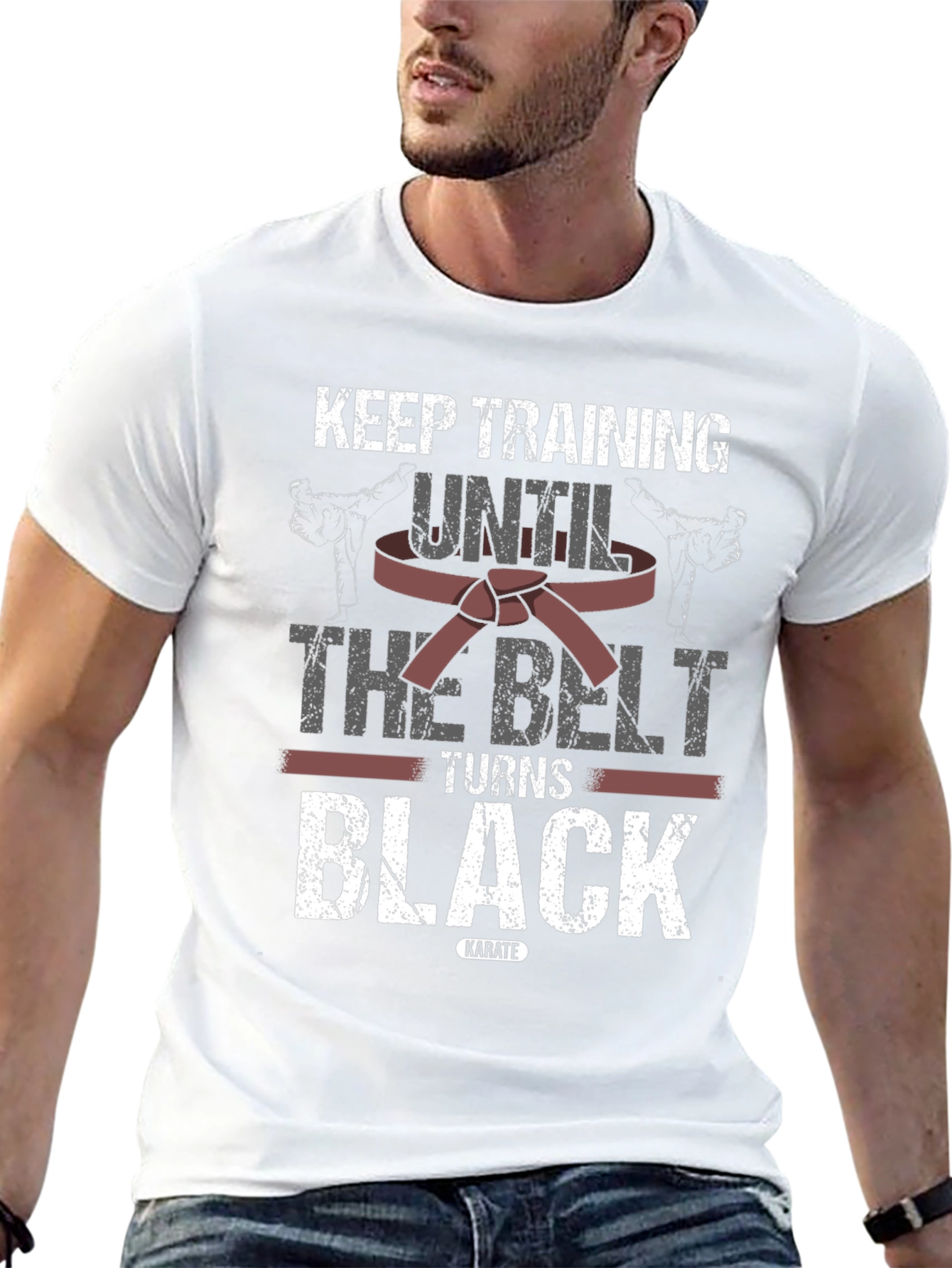 Keep Training Karate T-Shirt - Black Belt Design