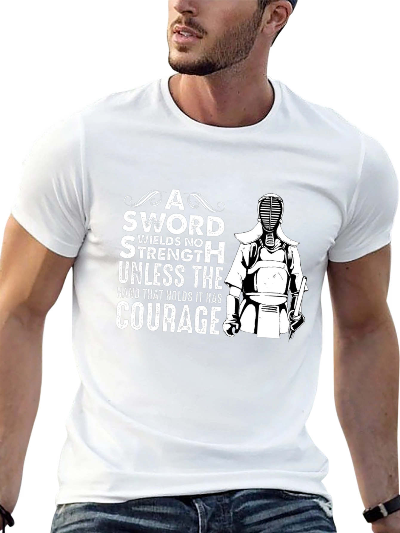 Courage Sword T-Shirt - Kendo Warrior Design