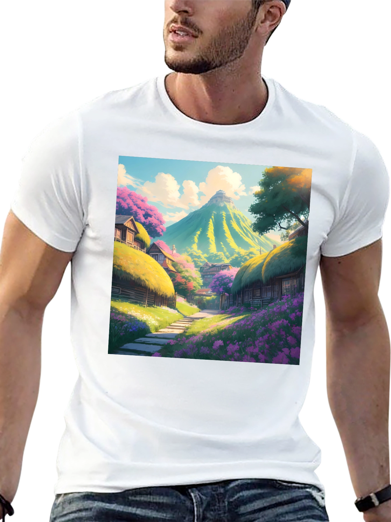 Scenic Mountain Village Graphic Tee