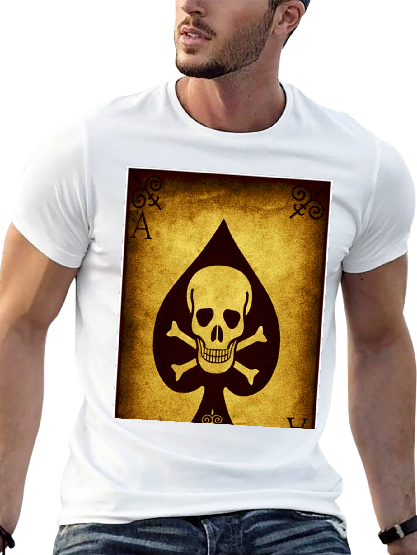 Ace of Spades Skull T-Shirt - Black Cotton Tee