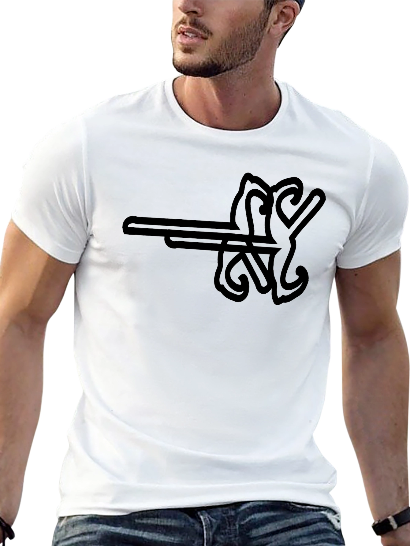 Abstract Graphic Black T-Shirt - Modern Casual Wear