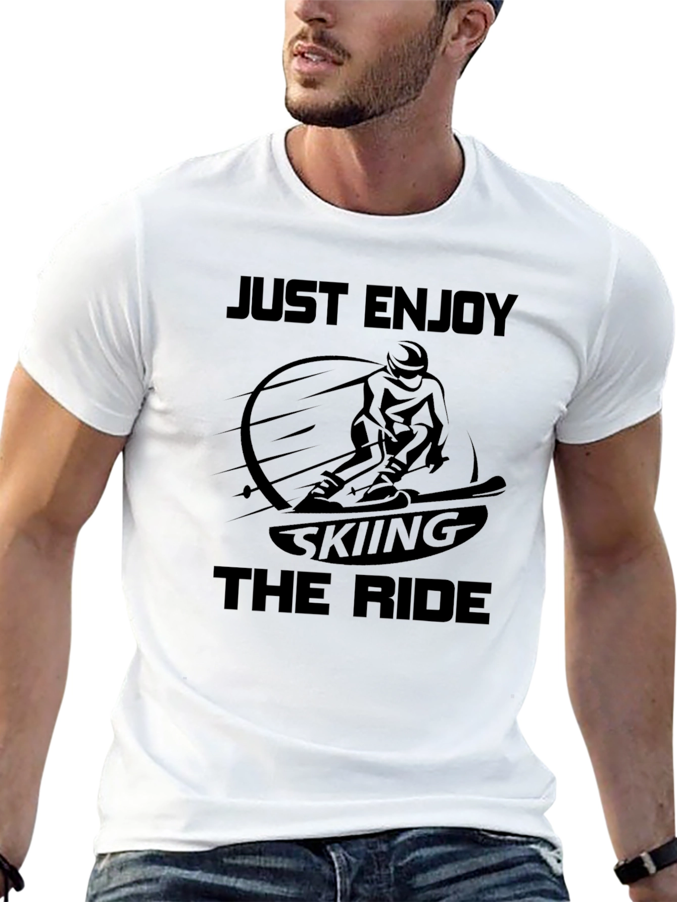Just Enjoy Skiing The Ride Black T-Shirt