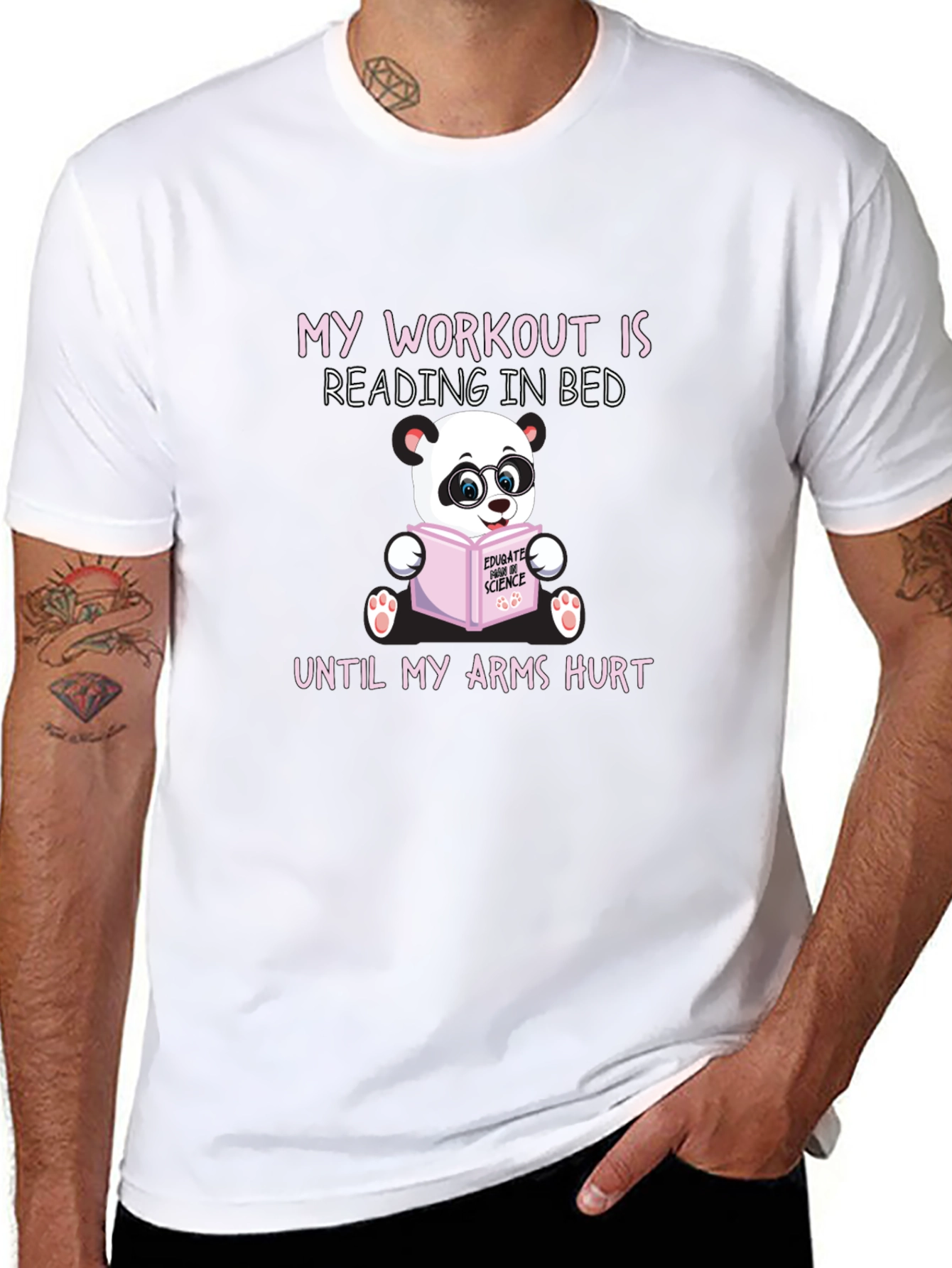 Funny Workout Reading Panda T-Shirt