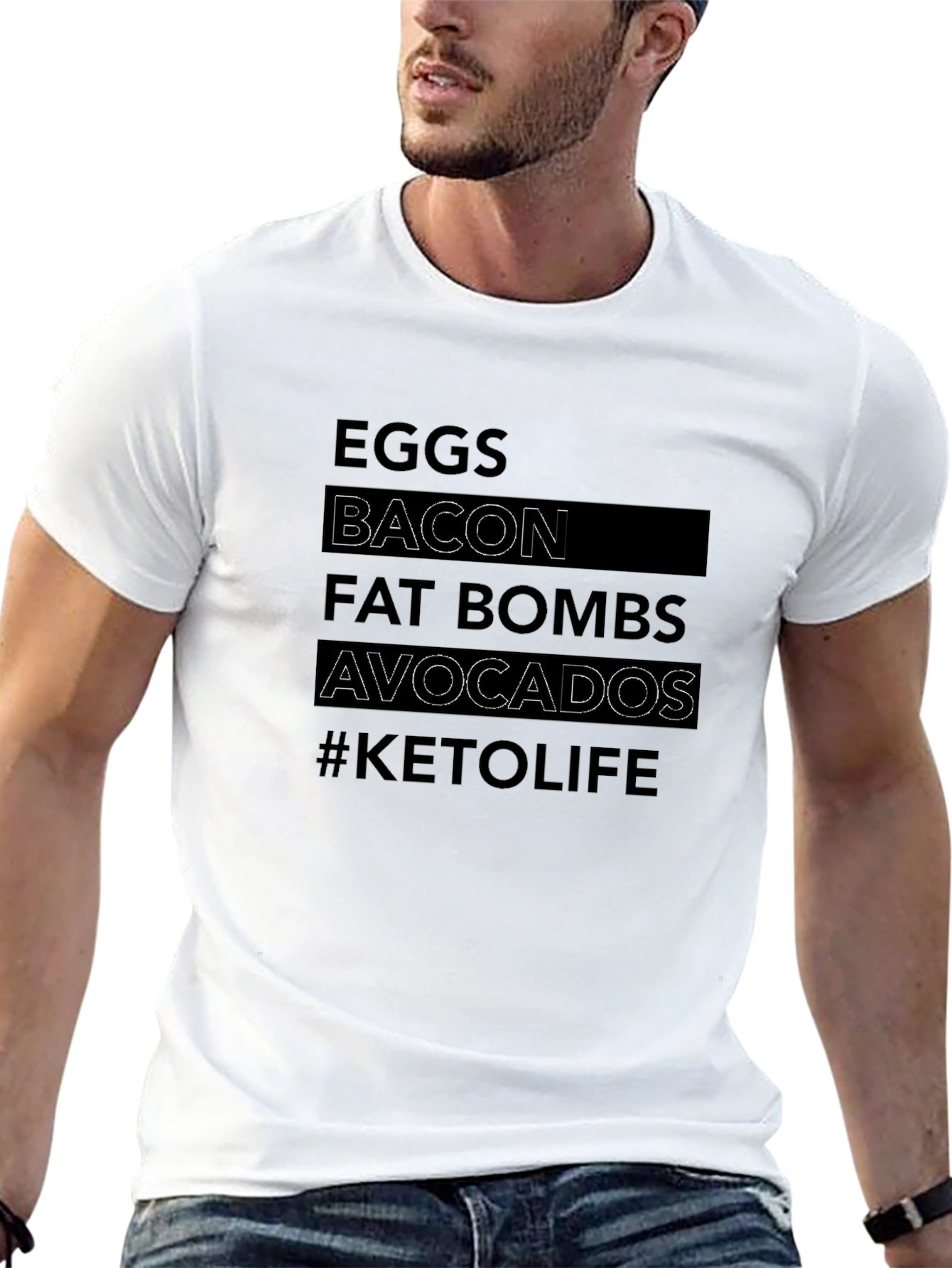 Keto Life T-Shirt - Eggs Bacon Avocados