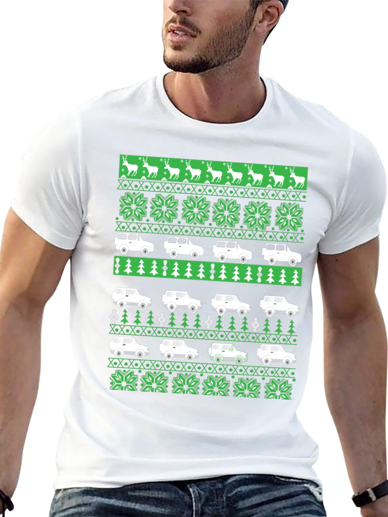Festive 4x4 Car Holiday T-Shirt