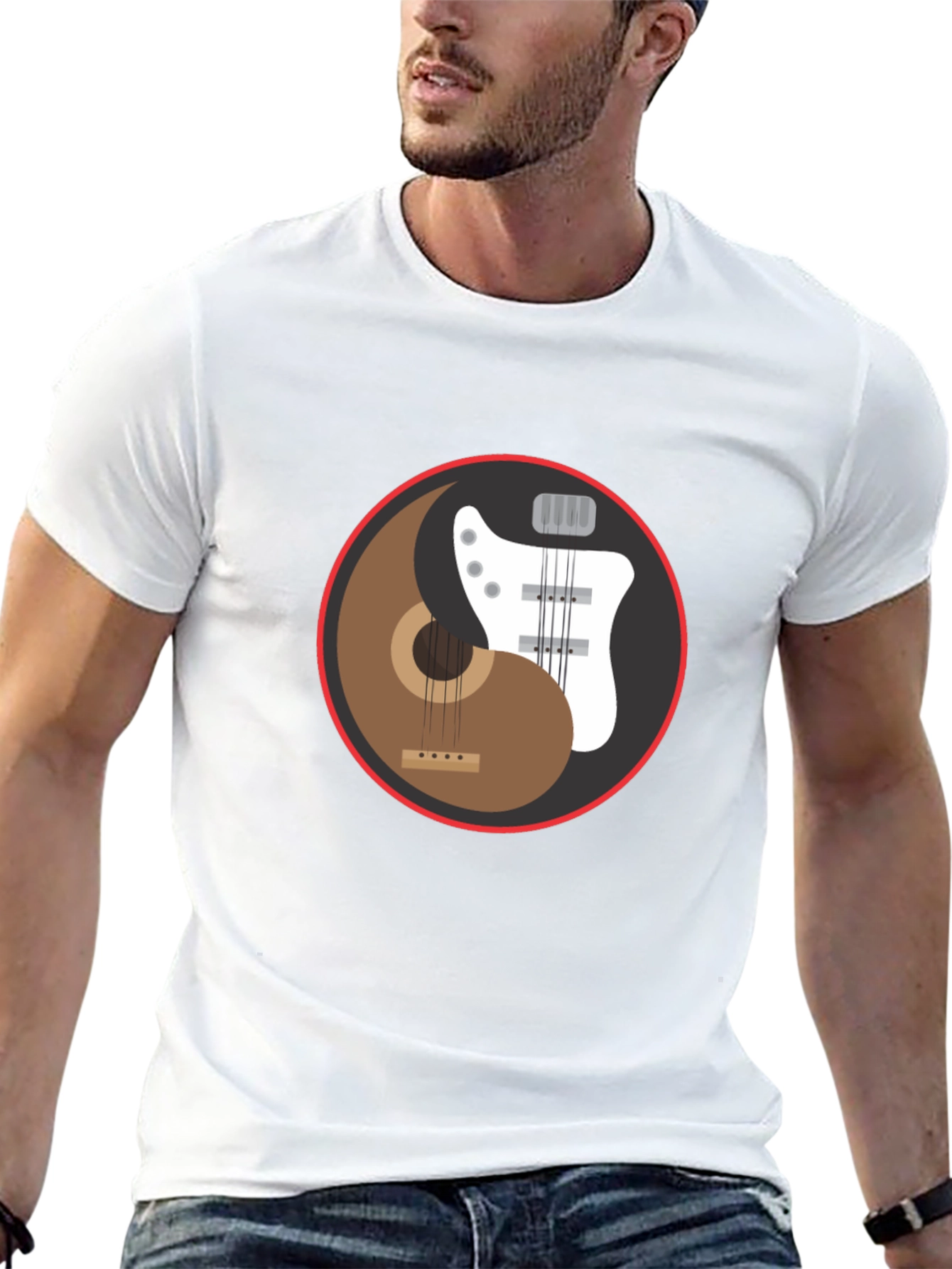 Yin Yang Guitar T-Shirt - Harmony Music Tee