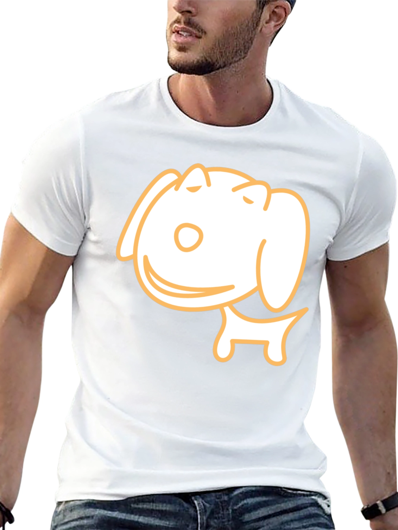 Cute Cartoon Dog Black T-Shirt