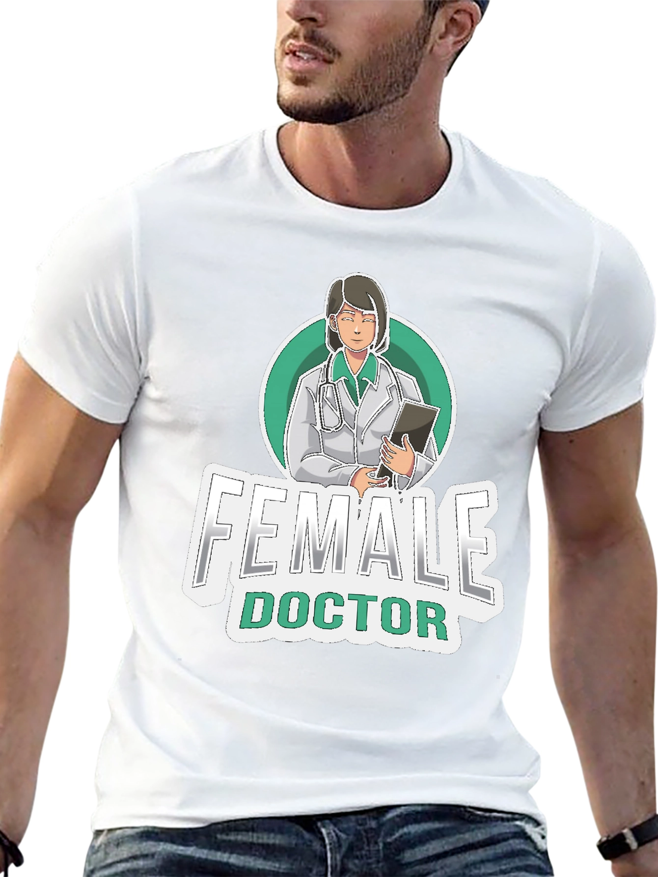 Female Doctor Graphic Tee - Medical Professional T-Shirt
