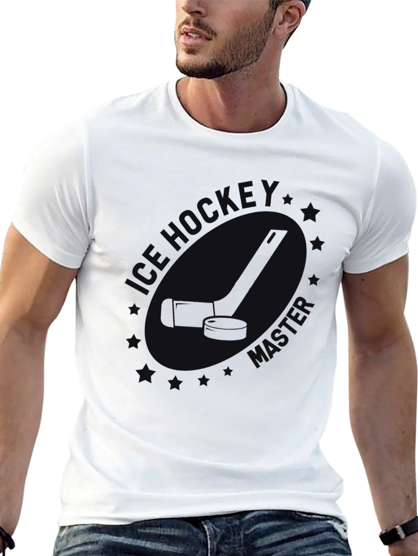 Mens Black Ice Hockey T-Shirt