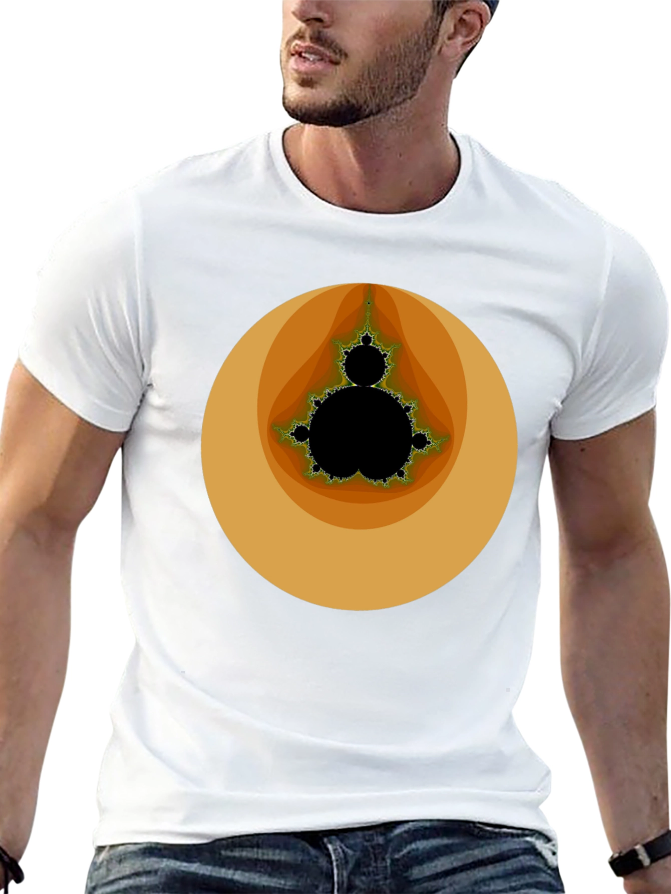 Mandelbrot Set Graphic Tee - Black Cotton T-Shirt