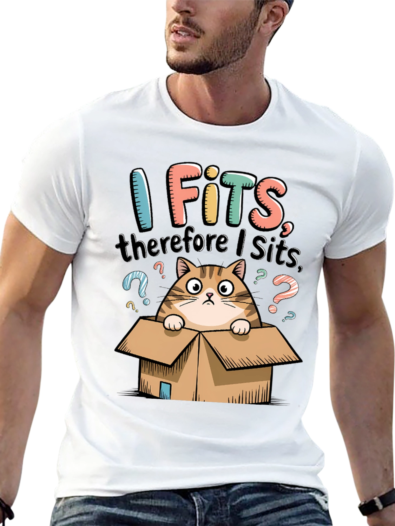 I Fits Therefore I Sits Cat T-Shirt