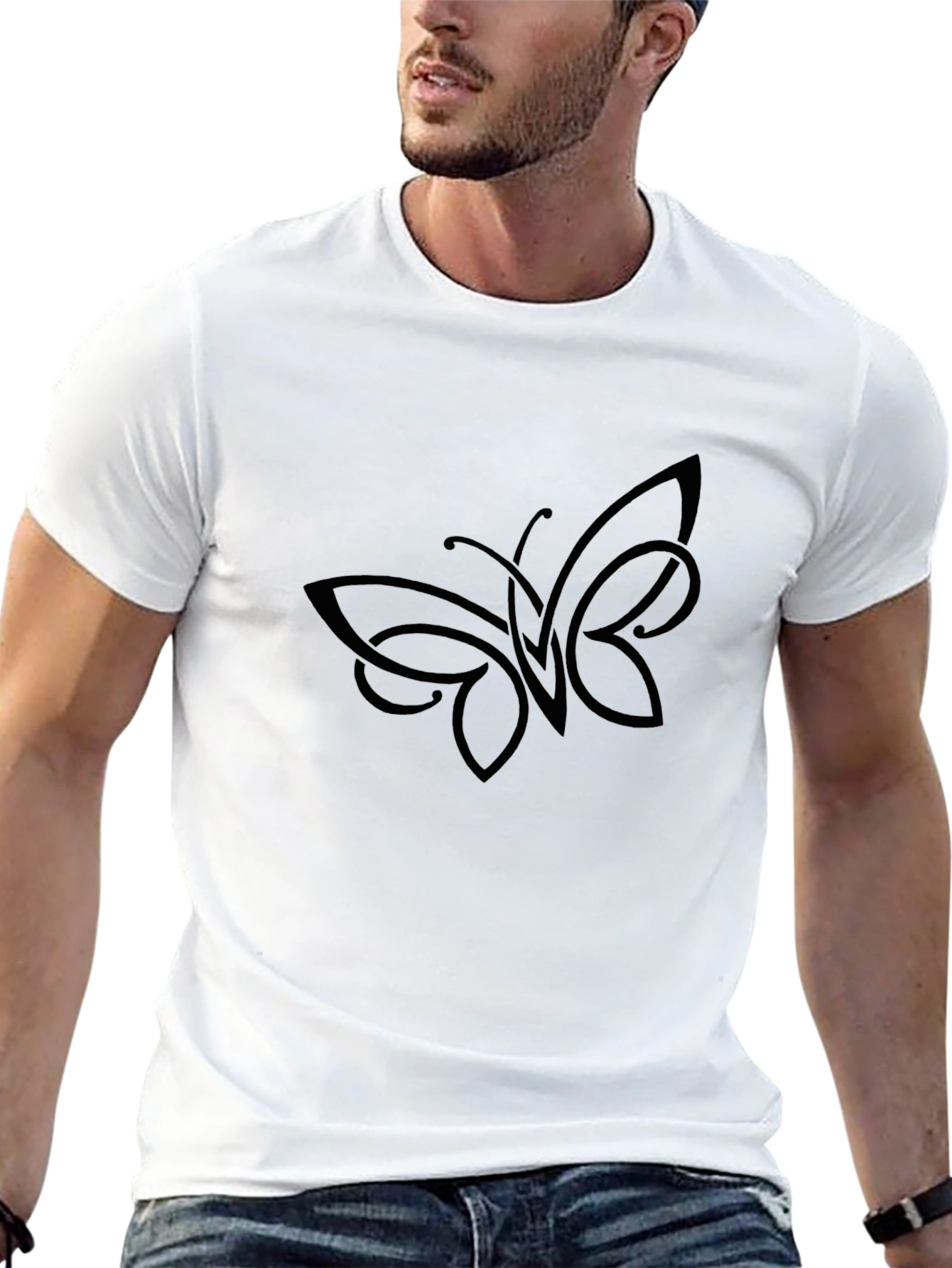 Black Butterfly Graphic Tee - Stylish Casual Wear