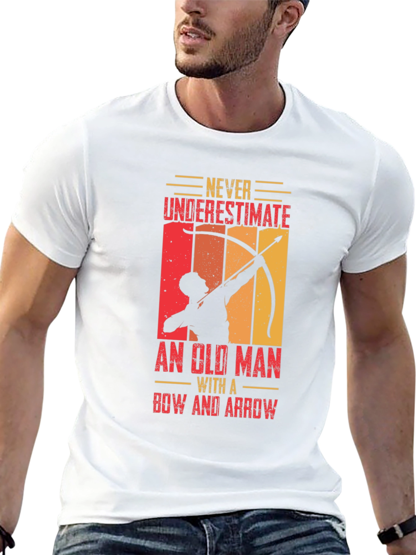 Archery Old Man Graphic T-Shirt