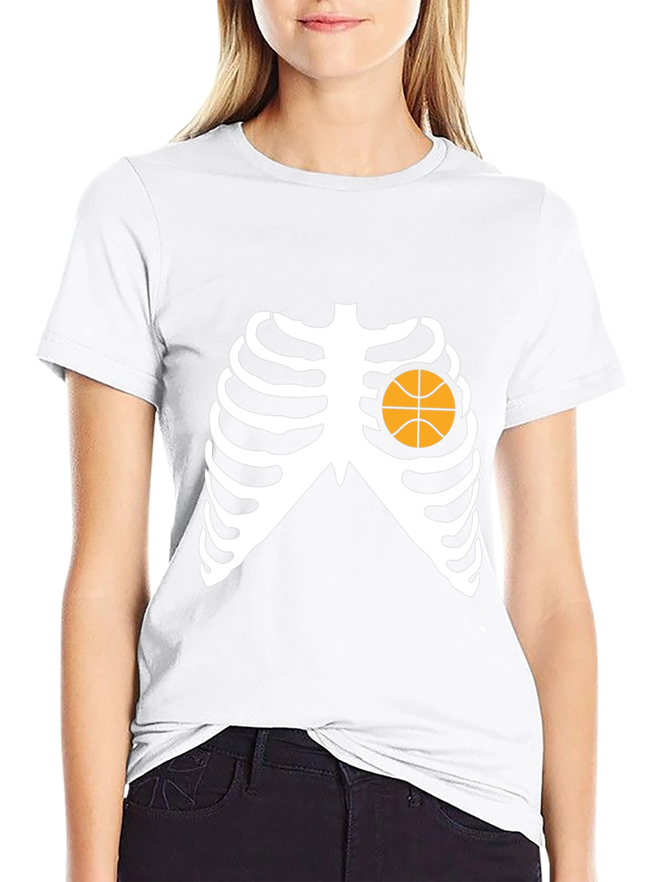Basketball Heart Skeleton T-Shirt