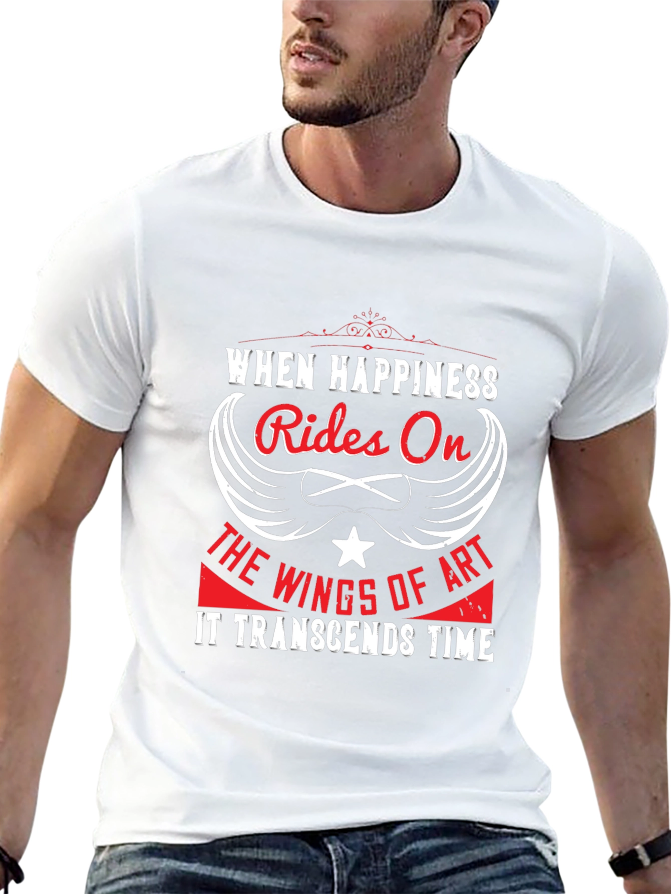 Happiness Rides On Wings of Art Graphic Tee