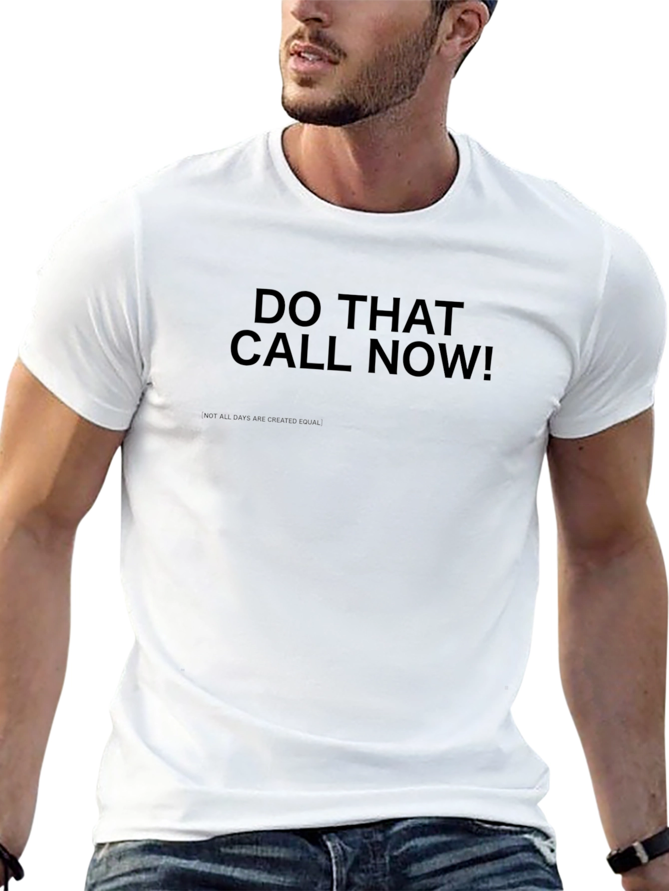 Do That Call Now! Black Graphic Tee