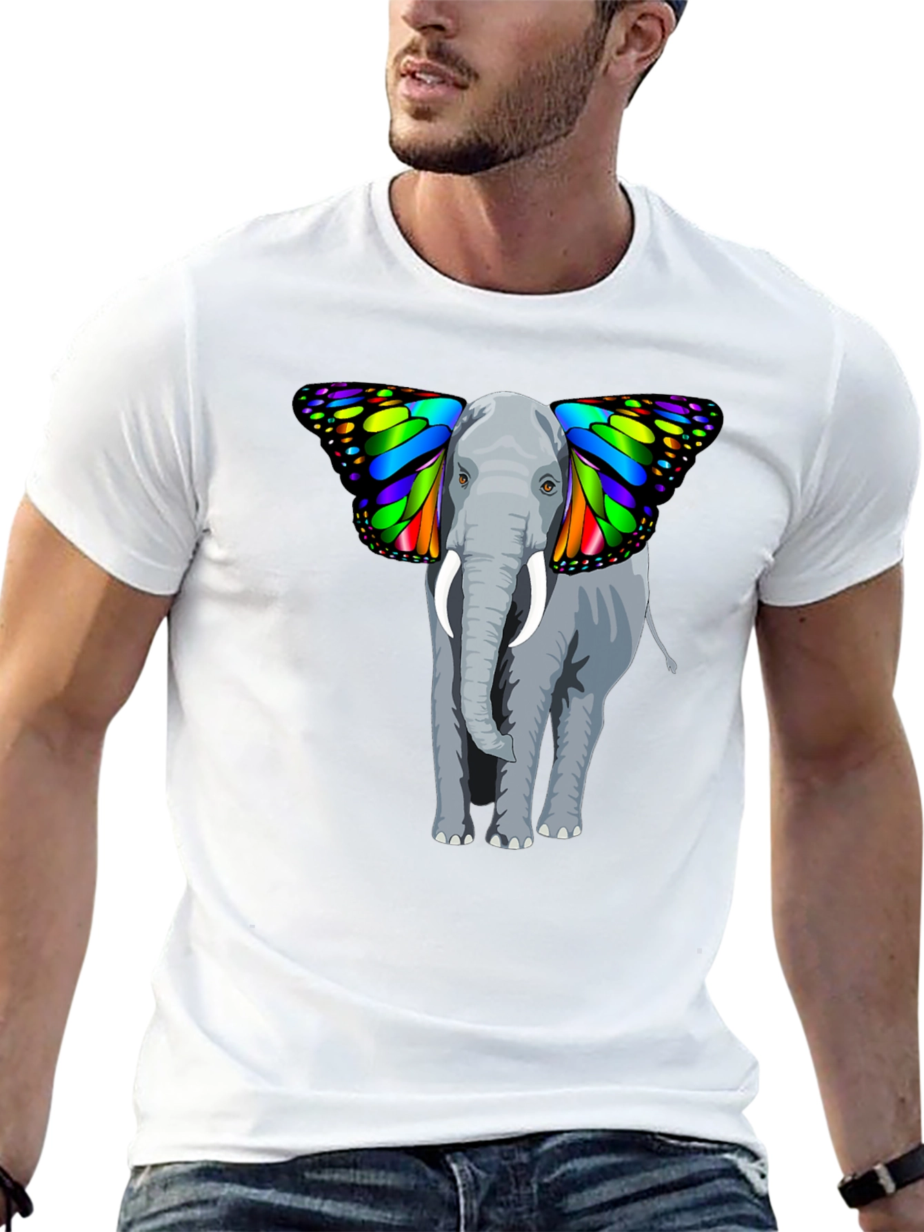 Elephant Butterfly Wings Graphic T-Shirt - Unique Design