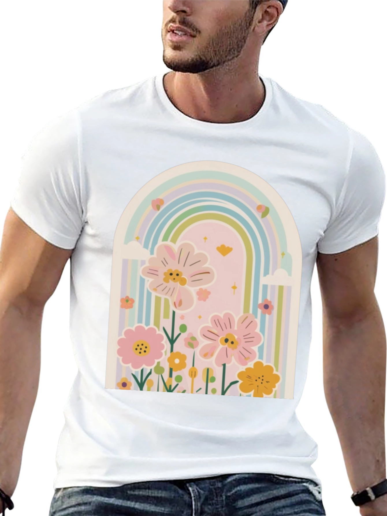 Rainbow Floral Graphic Tee