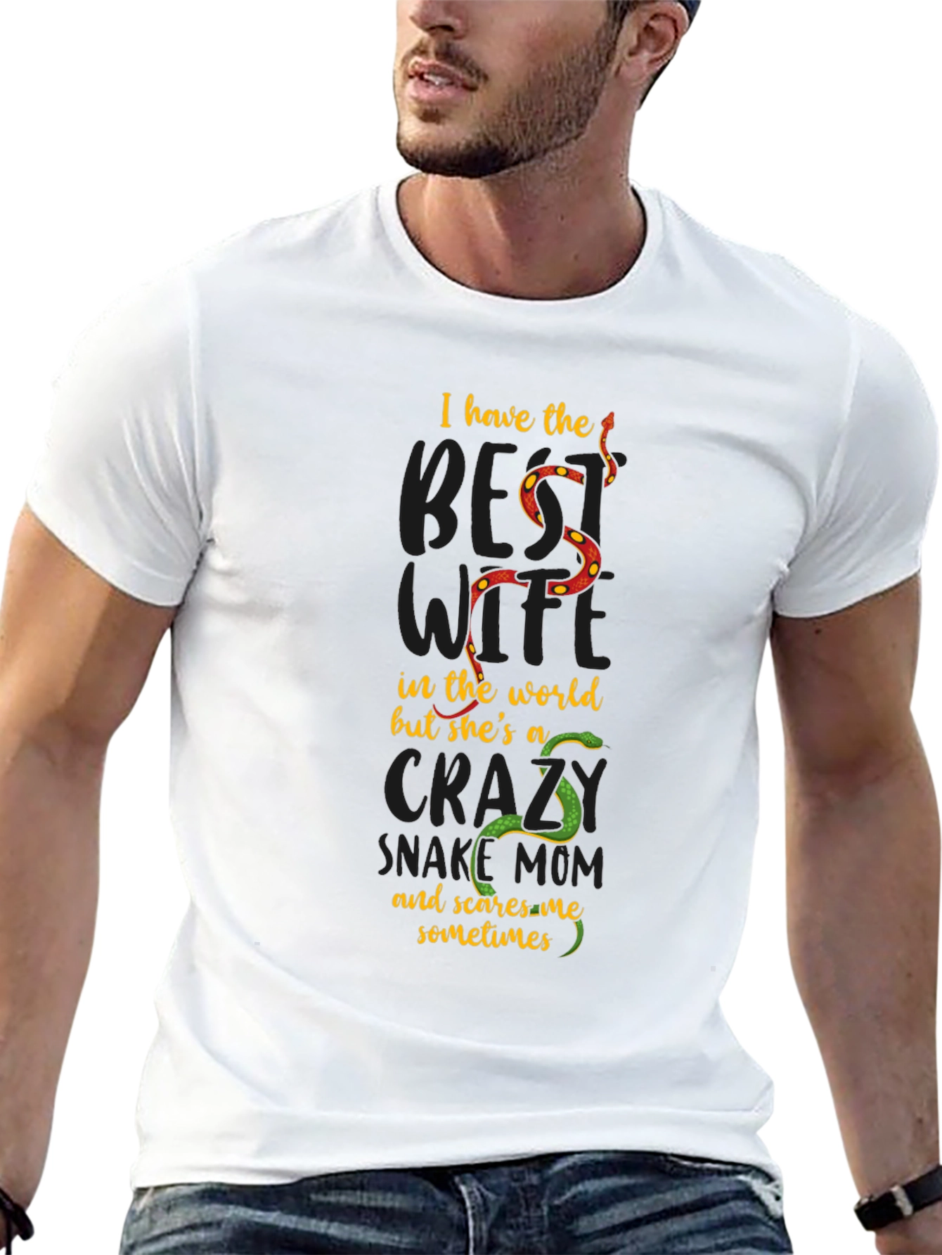 Crazy Snake Mom T-Shirt - Unisex Black Tee