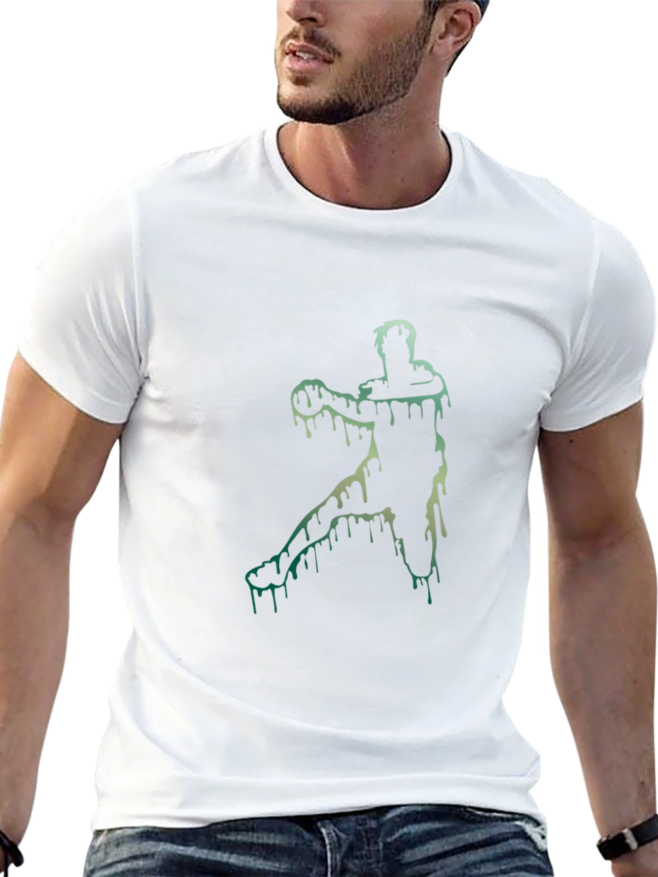 Melting Basketball Player Black Graphic Tee