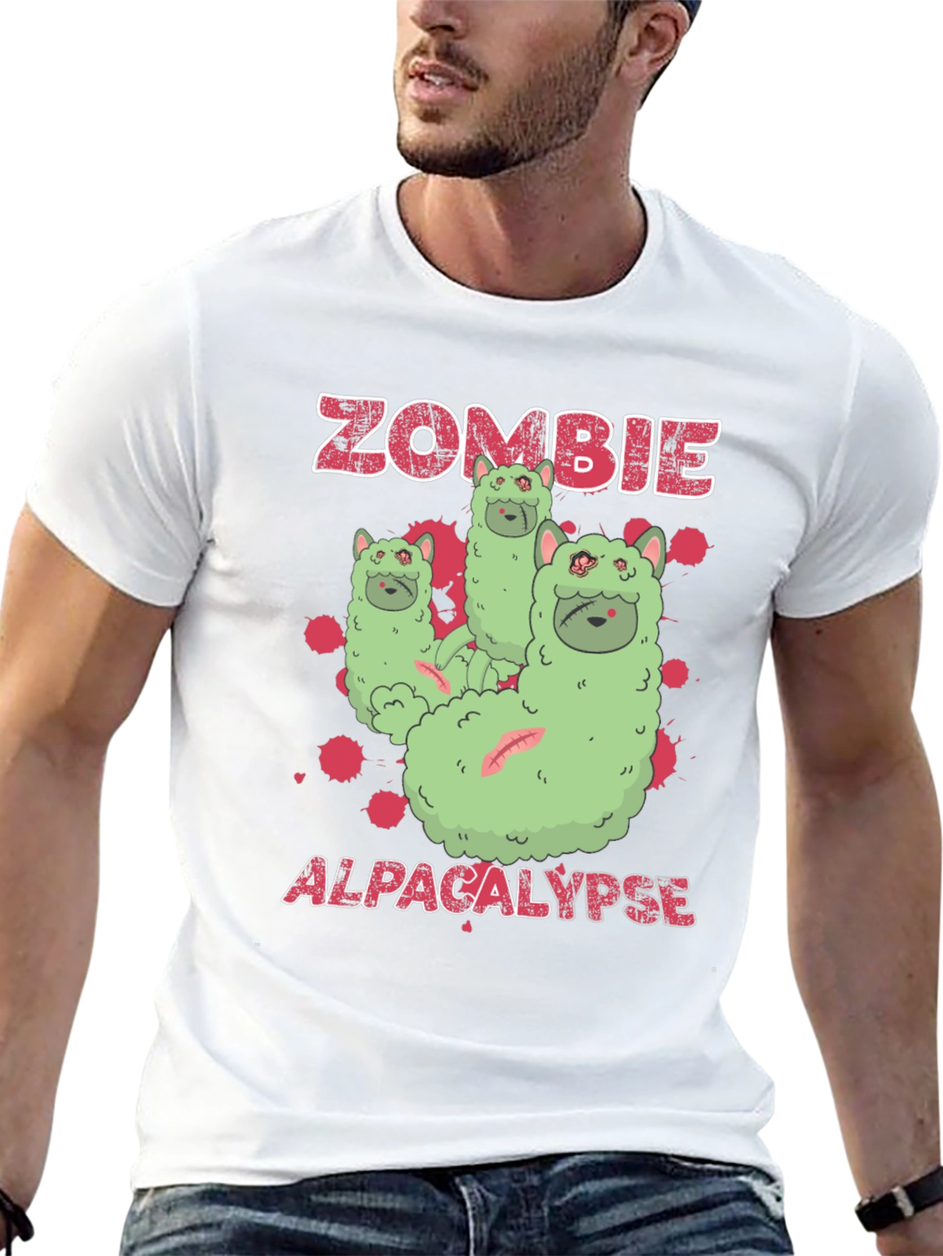 Zombie Alpaca-lypse Graphic T-Shirt