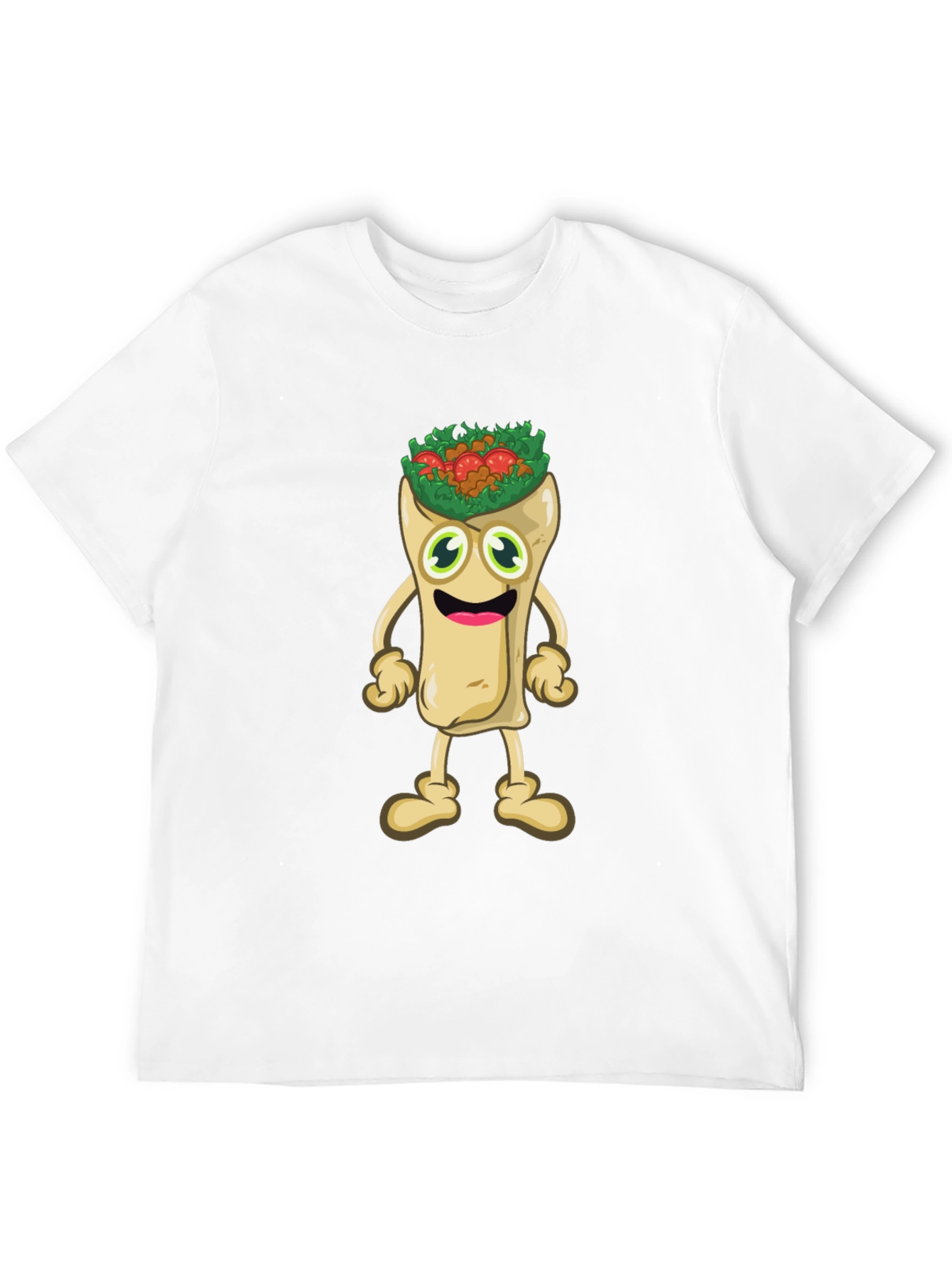 Funny Cartoon Burrito T-Shirt - Black