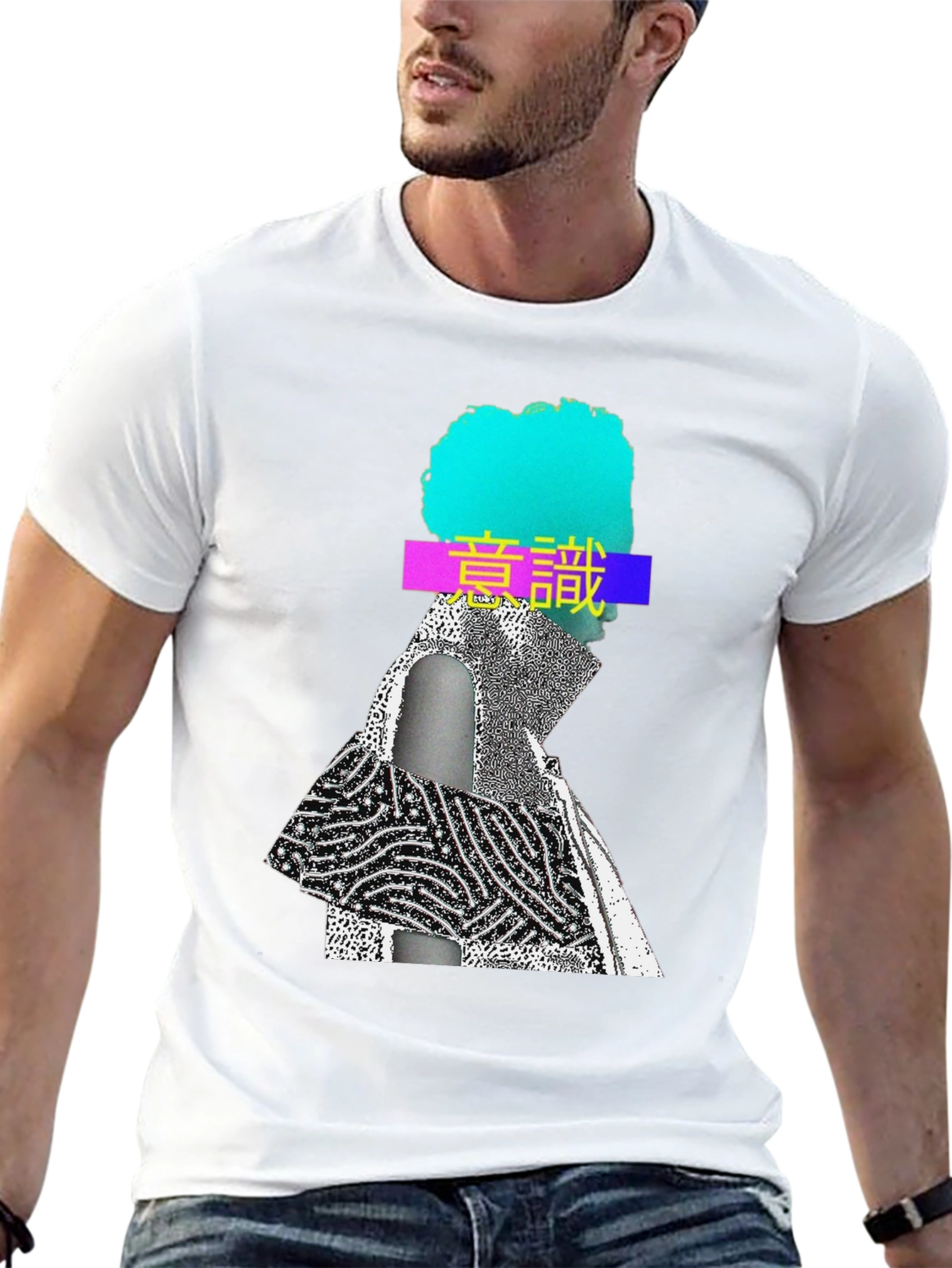 Abstract Graphic Print Crew Neck T-Shirt