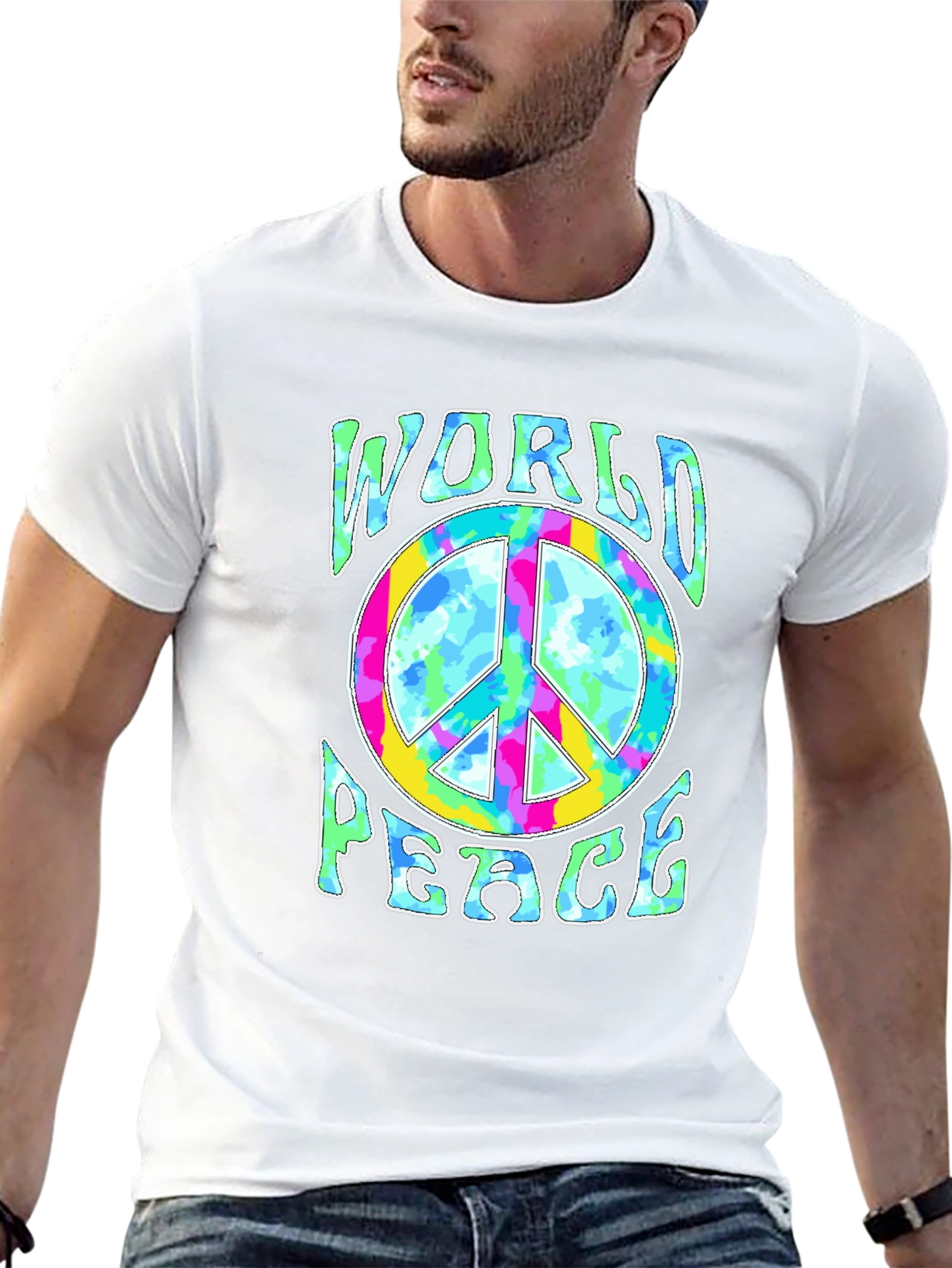World Peace Tie-Dye Graphic T-Shirt