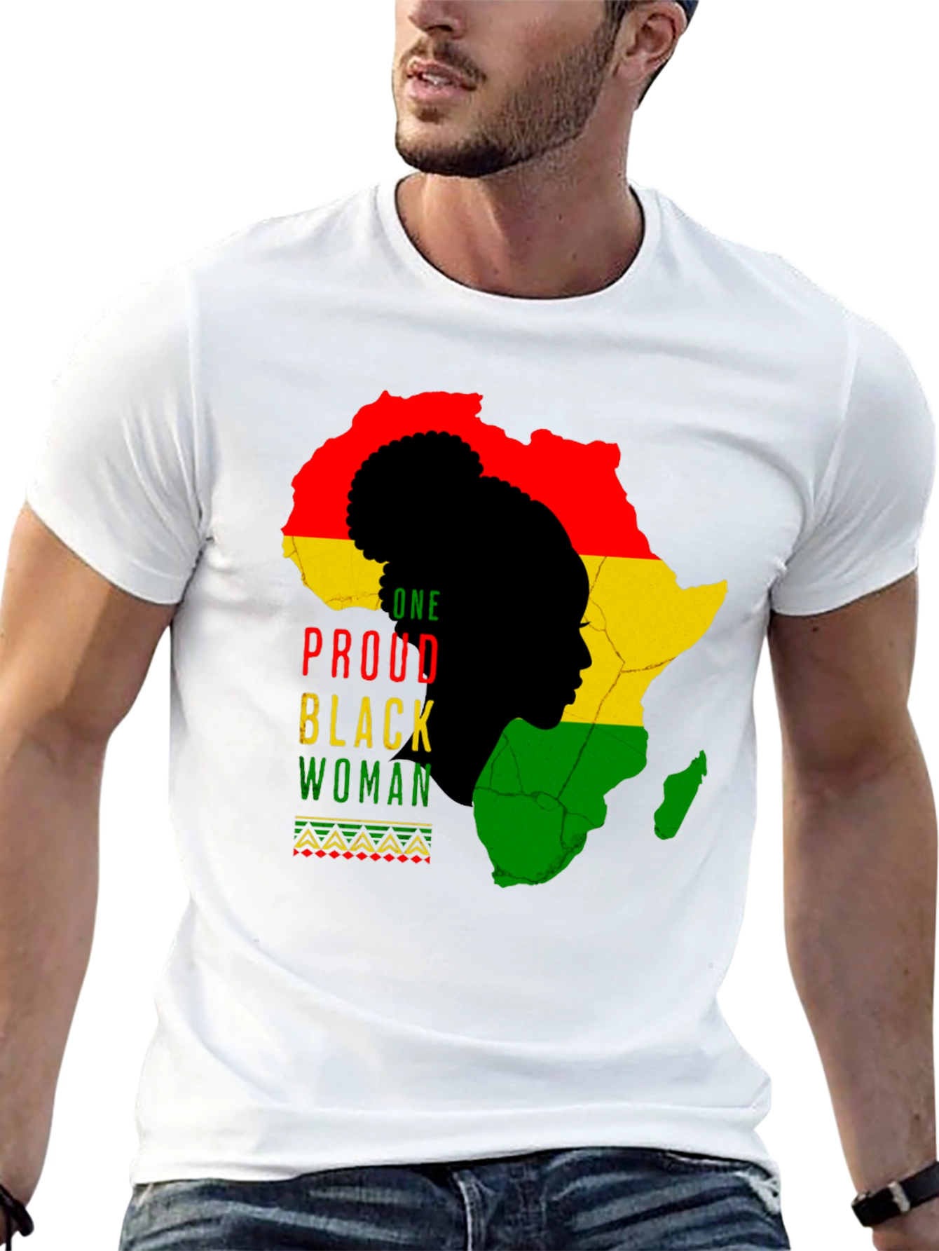 Proud Black Woman Africa Map Graphic Tee