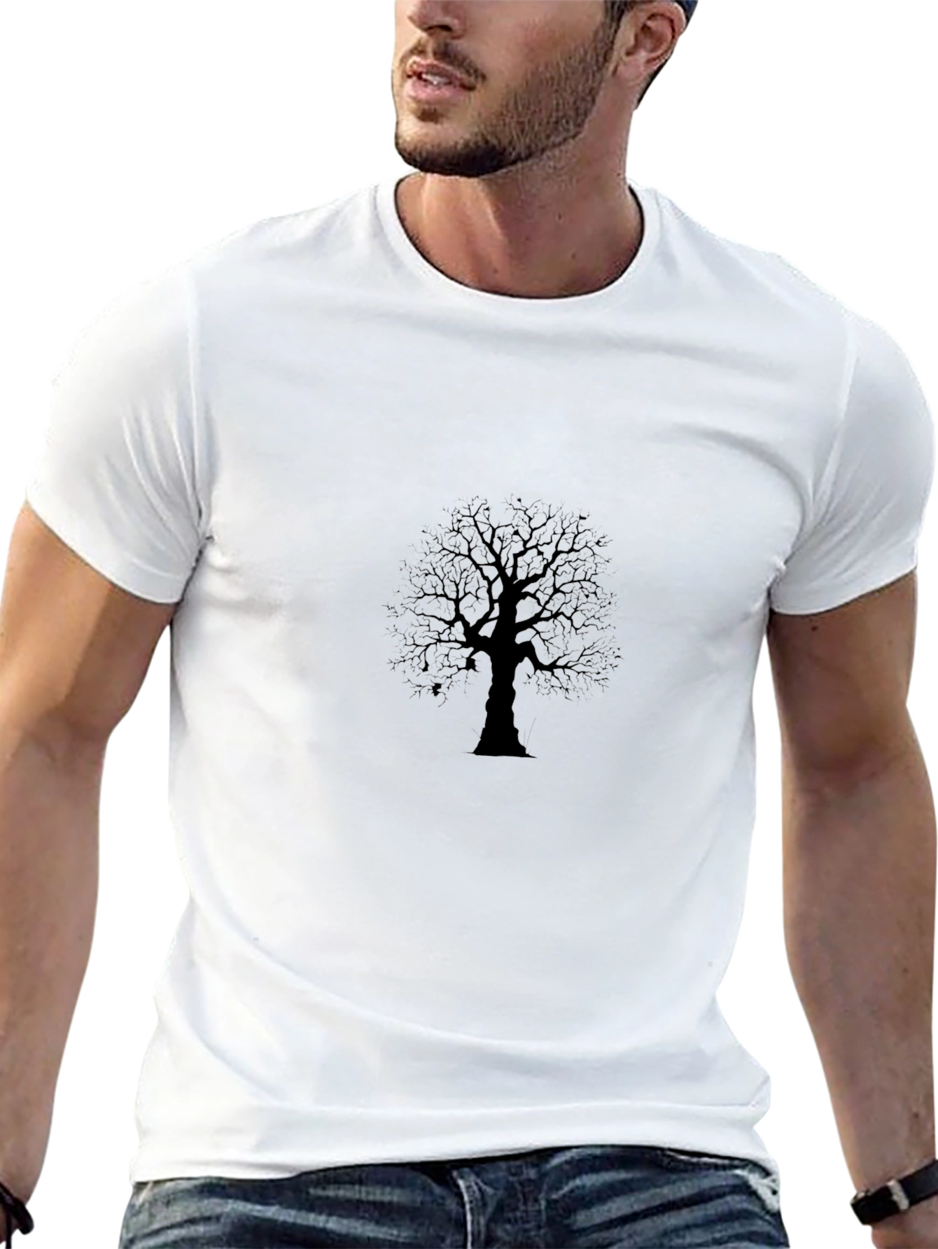 Mens Black Tree Graphic Tee