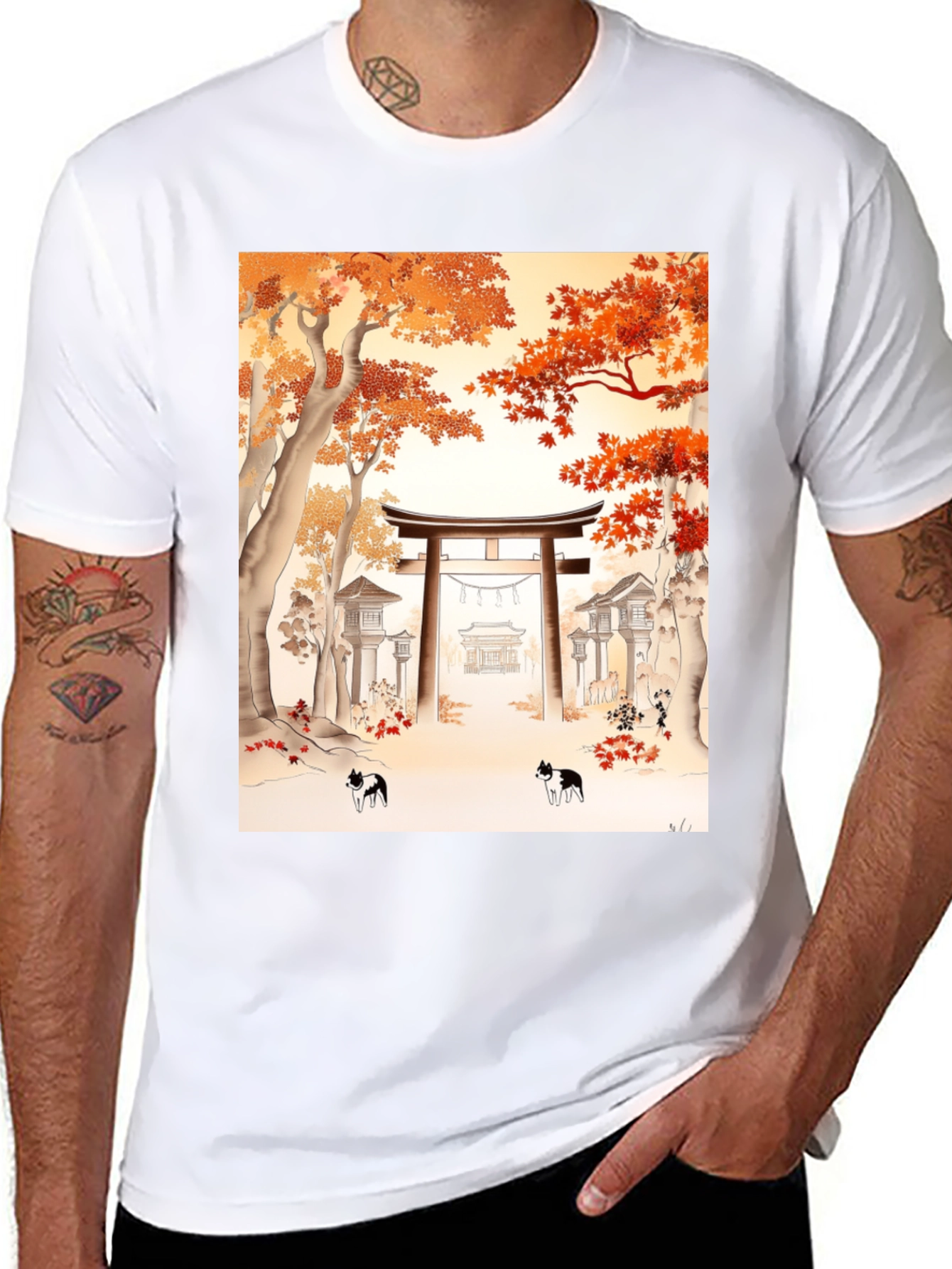 Japanese Autumn Cats T-Shirt