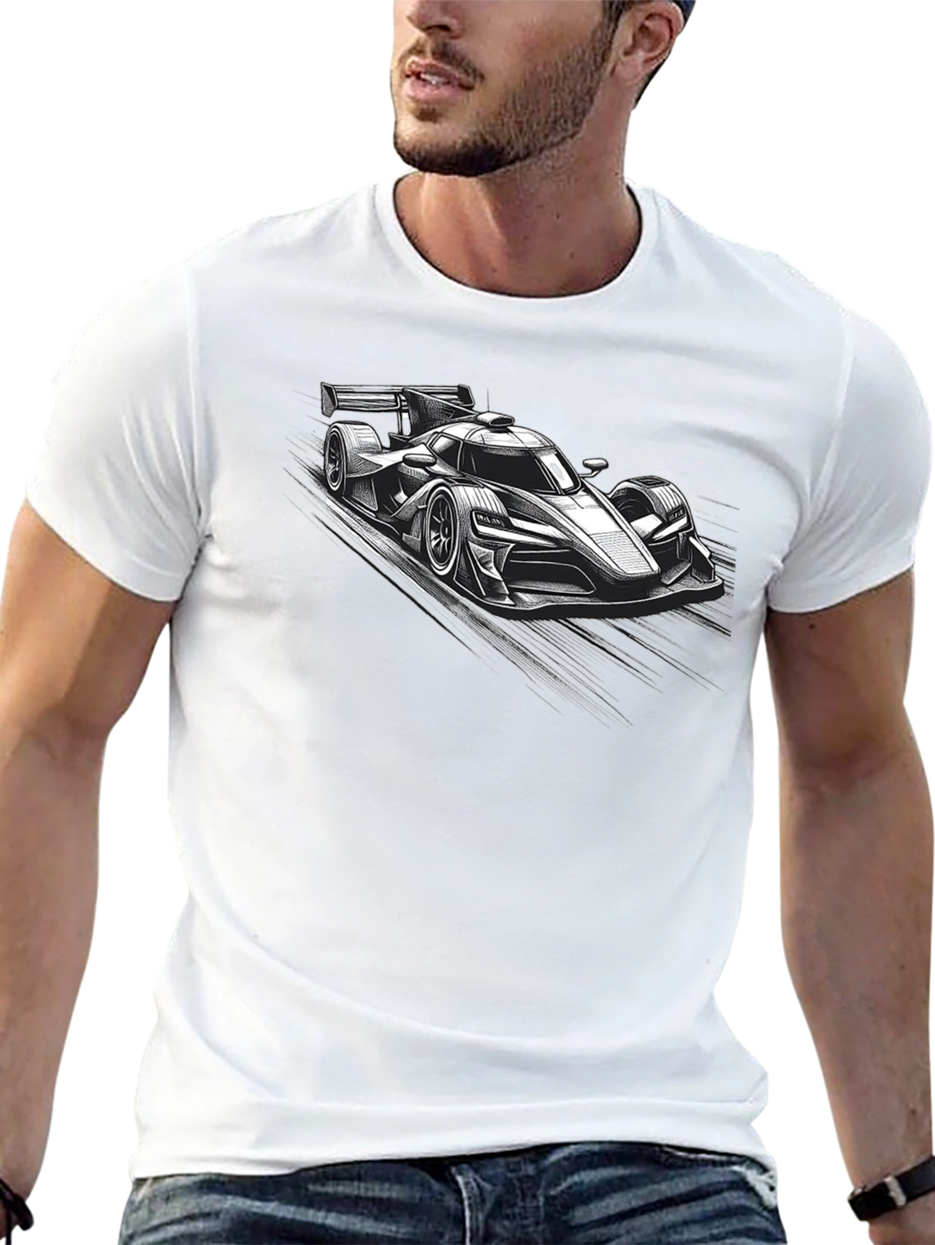 Racing Car Graphic Black T-Shirt