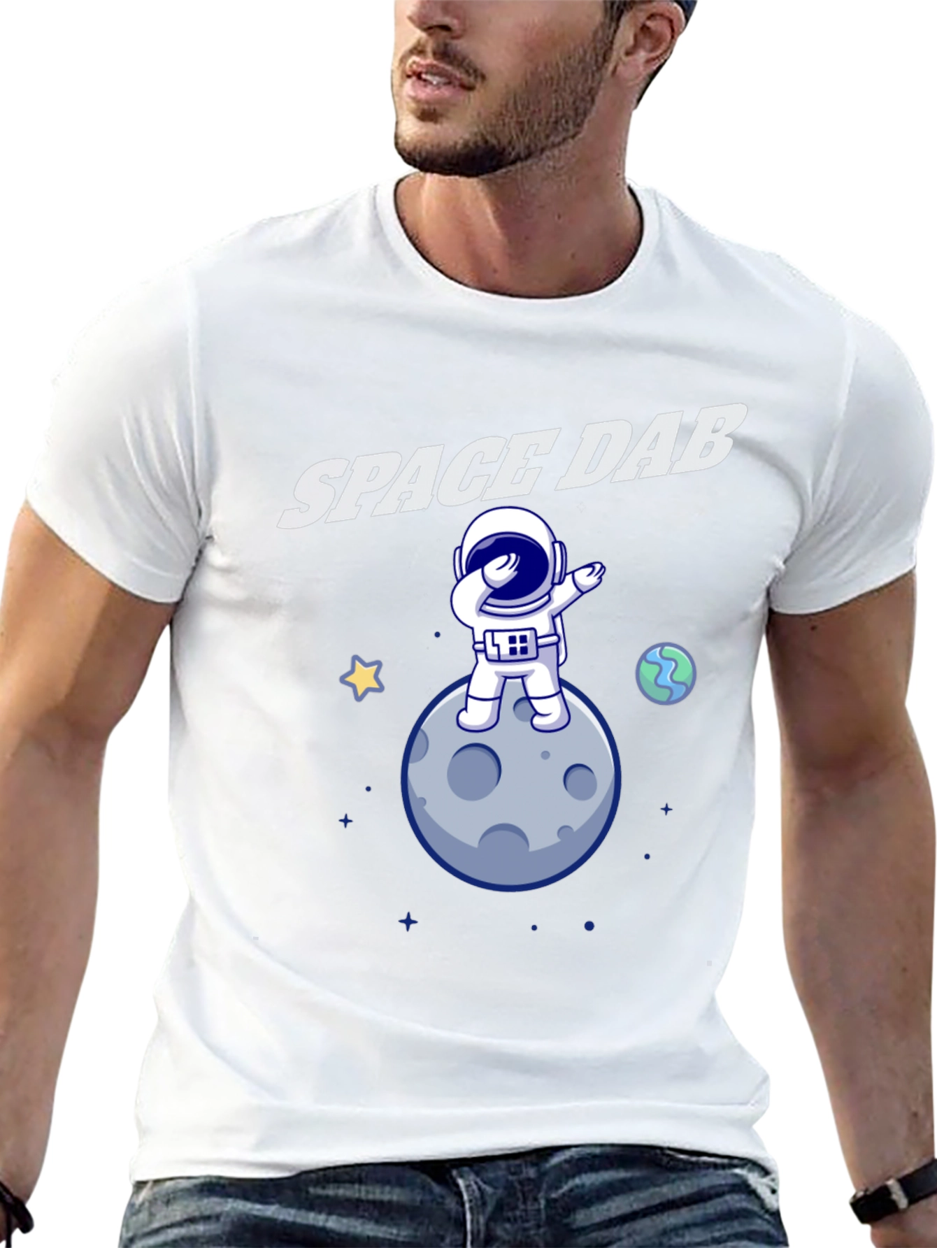 Space Dab T-Shirt - Astronaut Moon Design