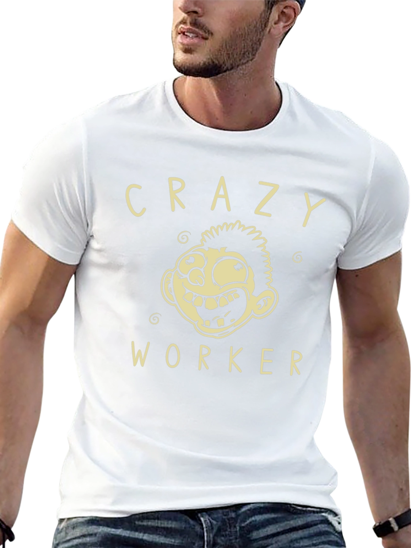 Crazy Worker Graphic Tee - Black