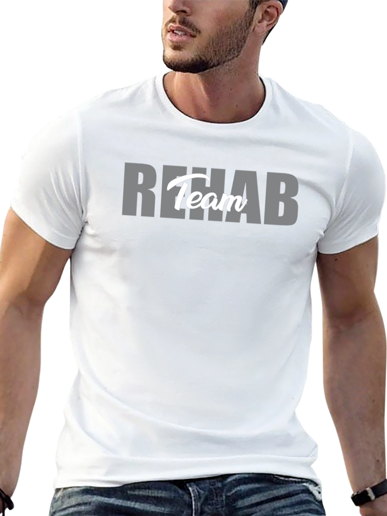 Rehab Team T-Shirt - Black Crew Neck
