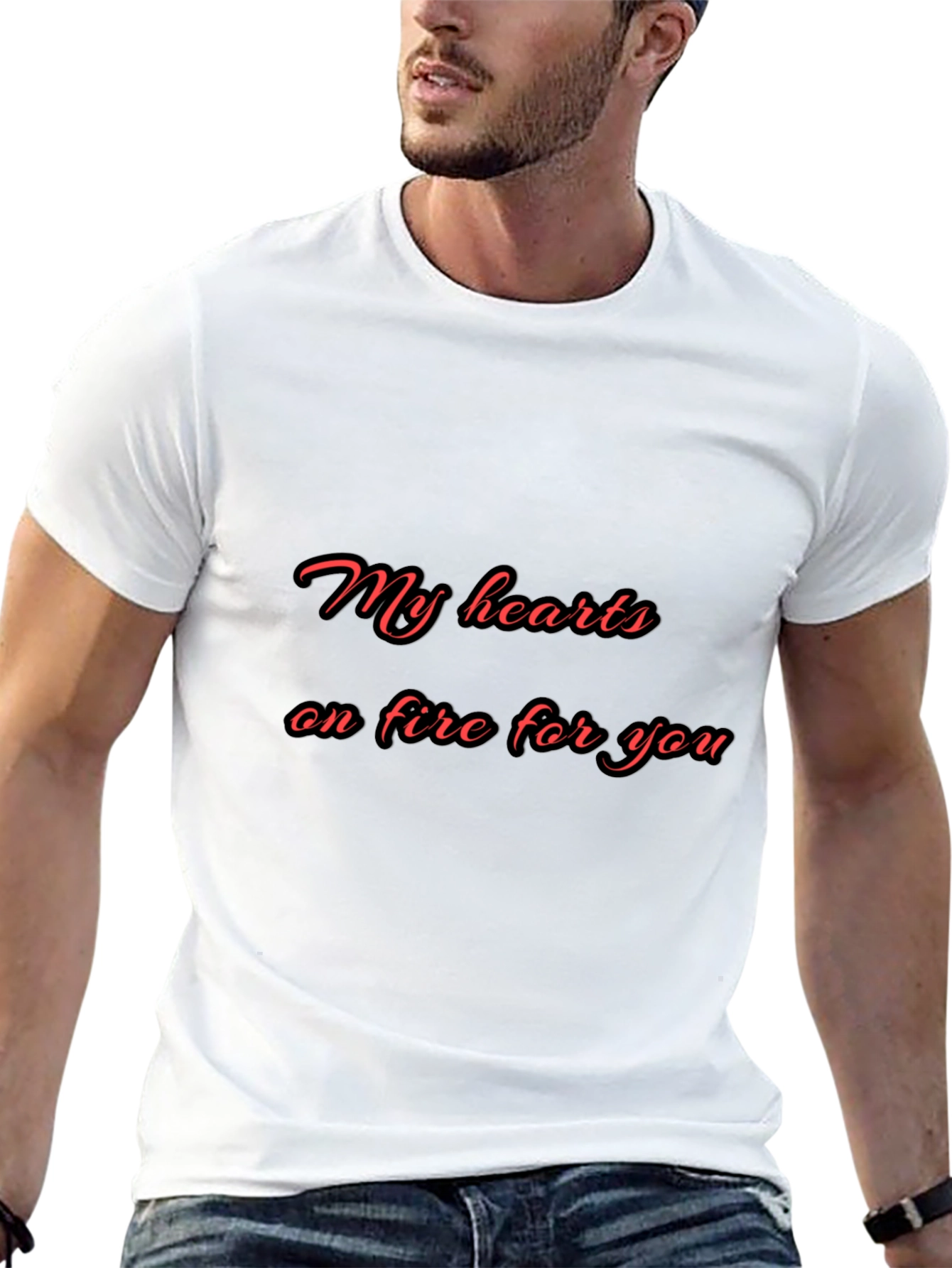 Romantic My Hearts on Fire Black T-Shirt