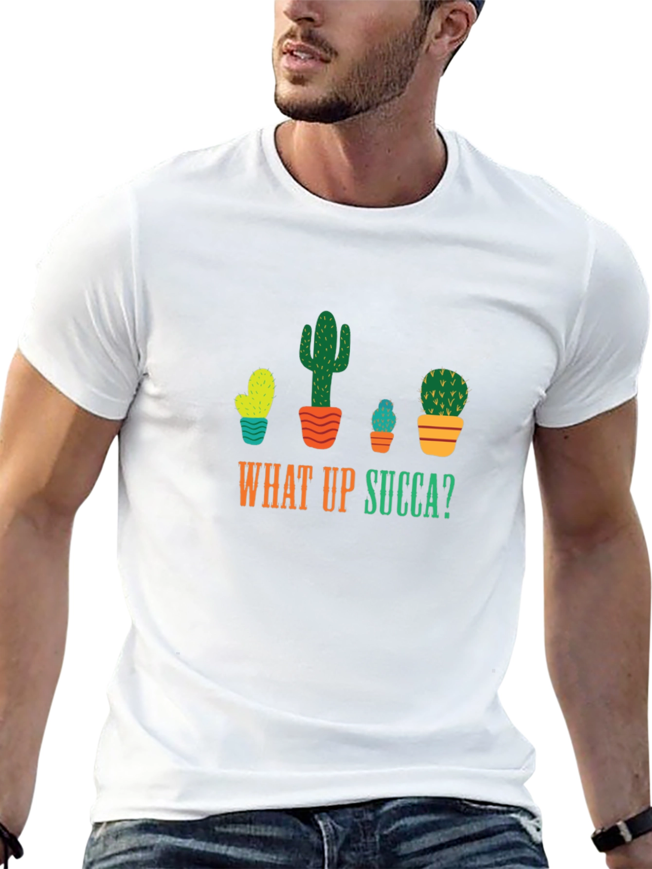 What Up Succa T-Shirt - Funny Cactus Graphic Tee
