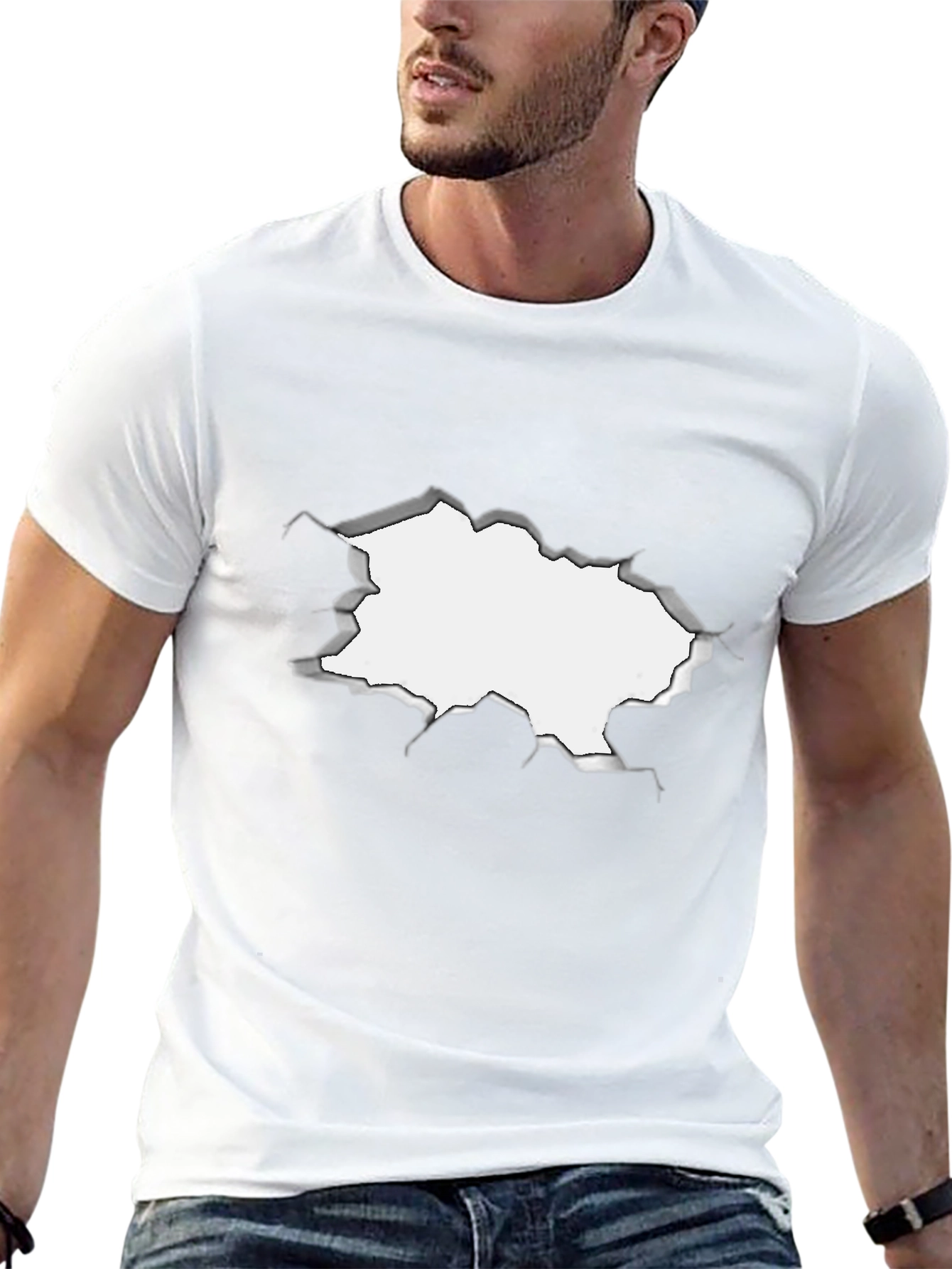 Torn Black Tee - Underneath!