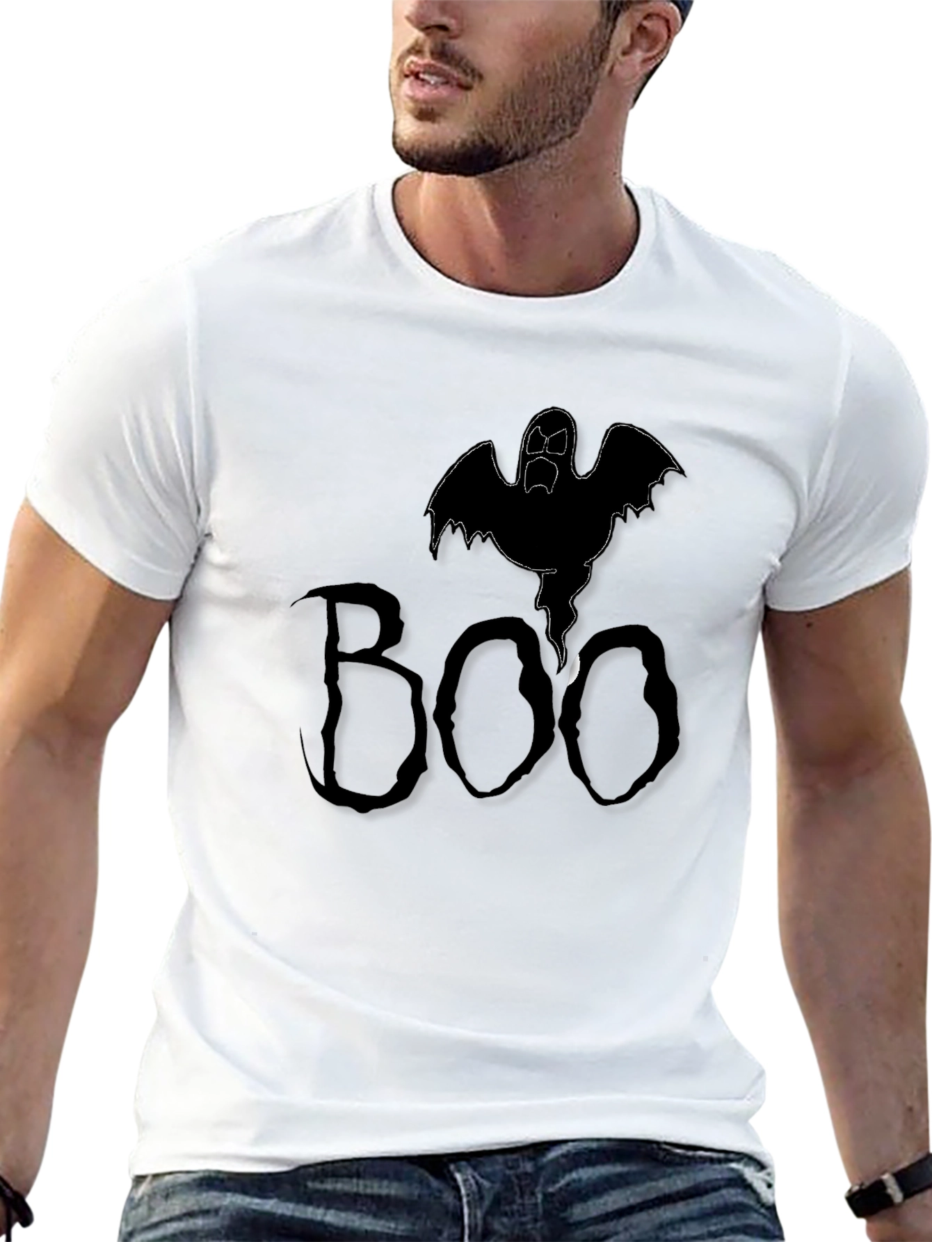 Spooky Boo Ghost Graphic Tee - Halloween Shirt