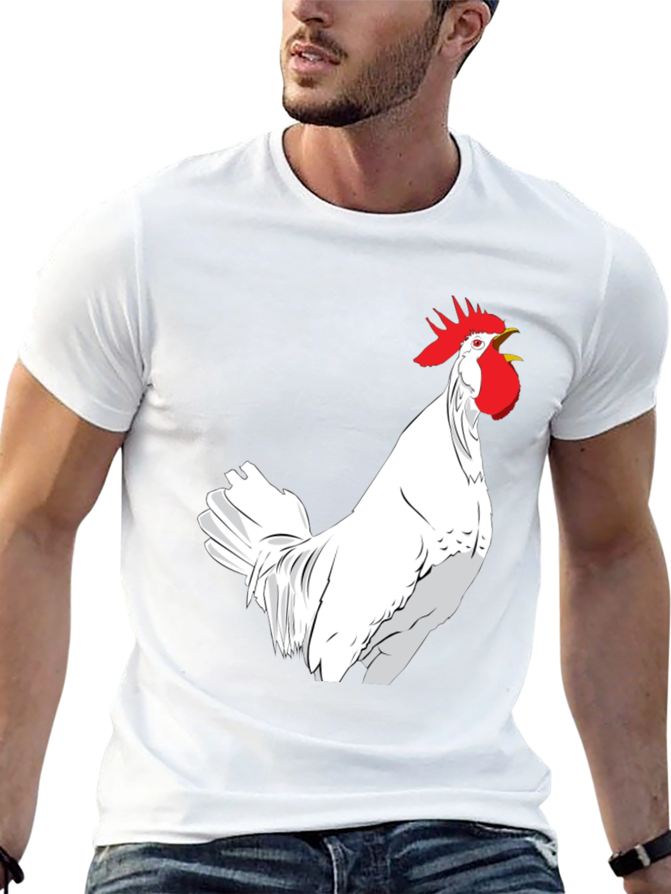 Rooster Graphic Black Tee