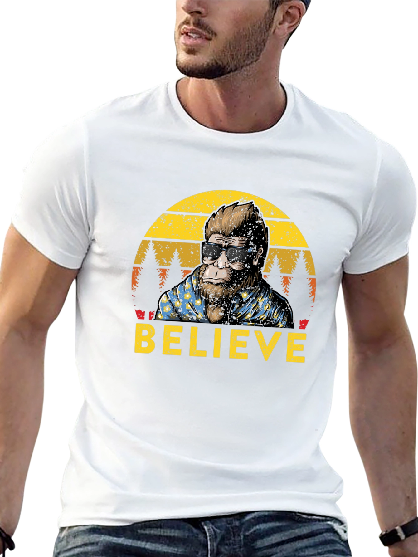 Believe Bigfoot T-Shirt - Retro Sasquatch Tee