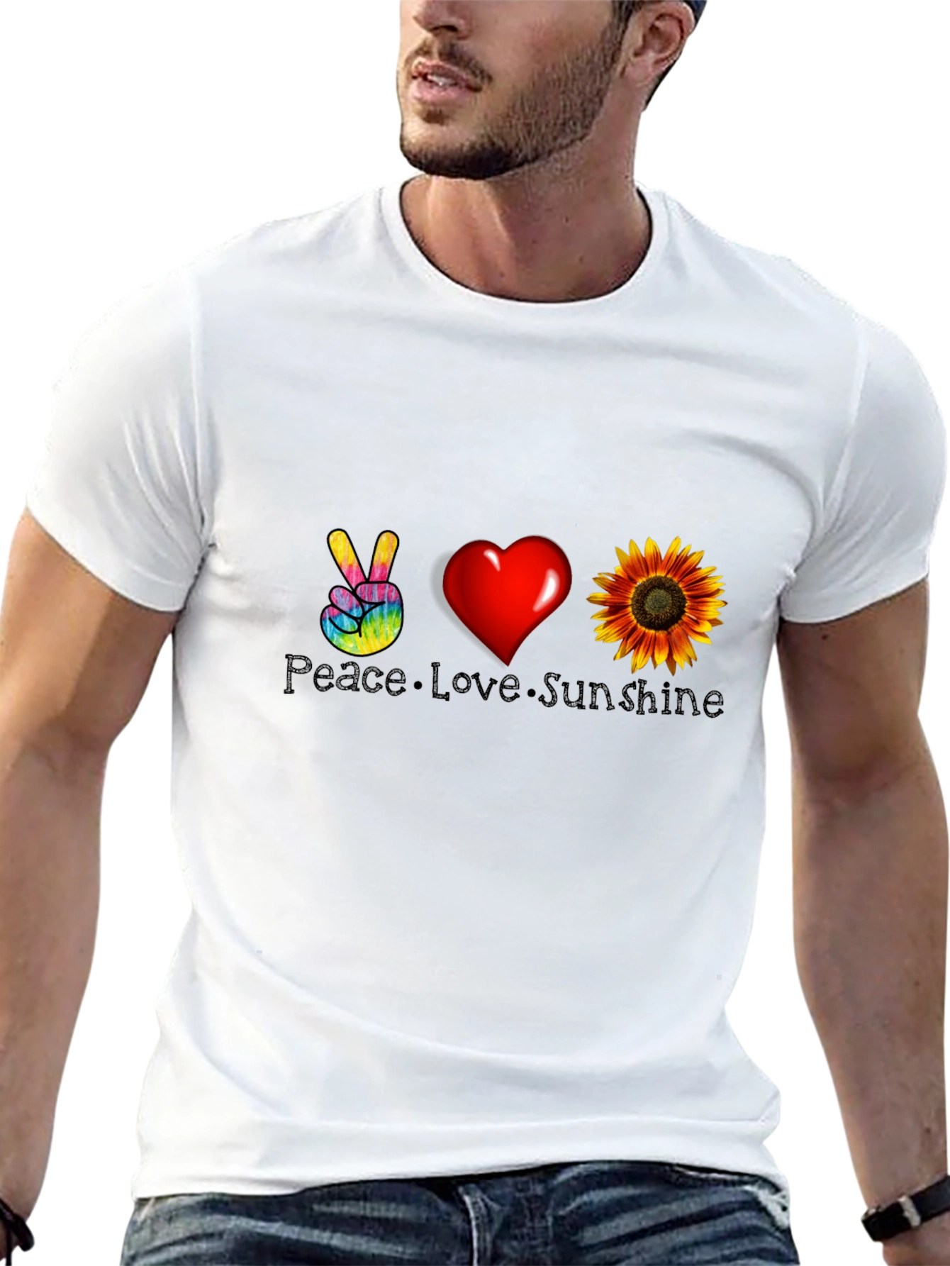 Peace Love Sunshine Graphic Tee - Black