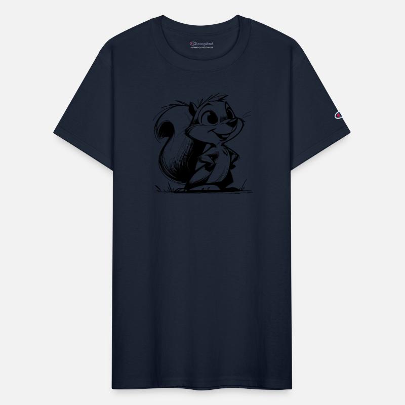Funny Squirrel Pencil Line Drawing