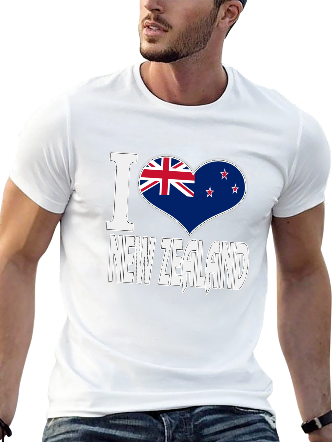 I Love New Zealand Black Graphic T-Shirt