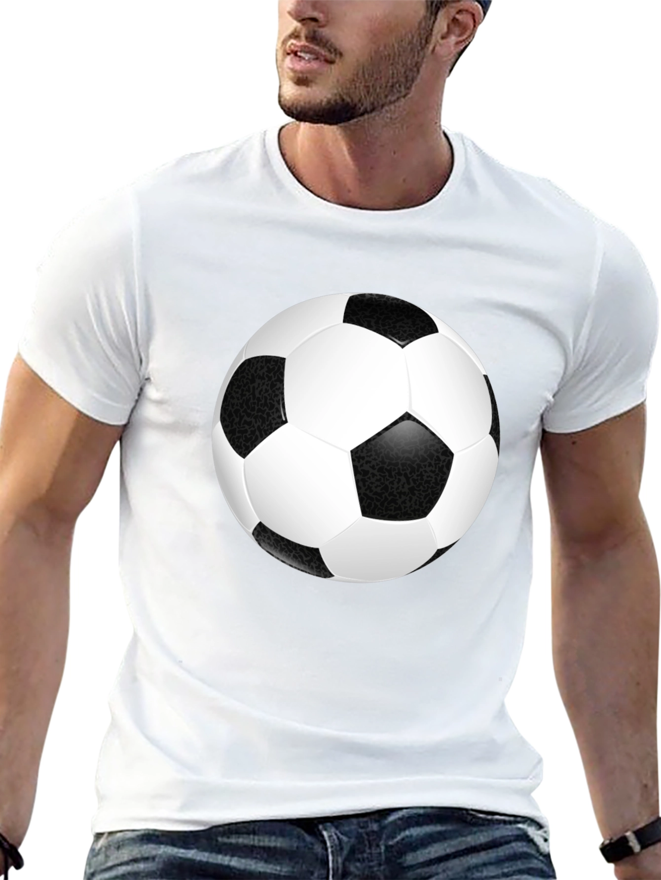Soccer Ball Graphic T-Shirt - Black
